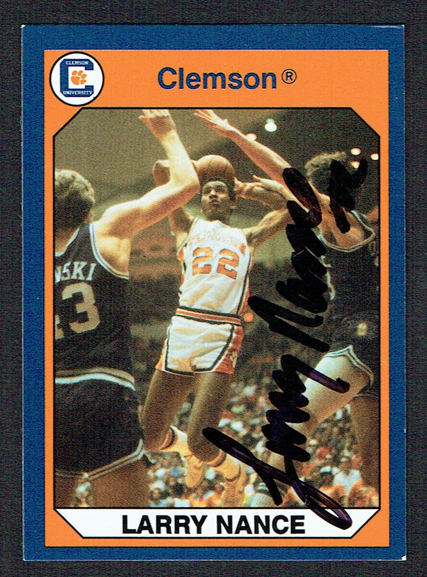 Larry Nance signed autograph auto 1990 Clemson Collegiate Collection Card
