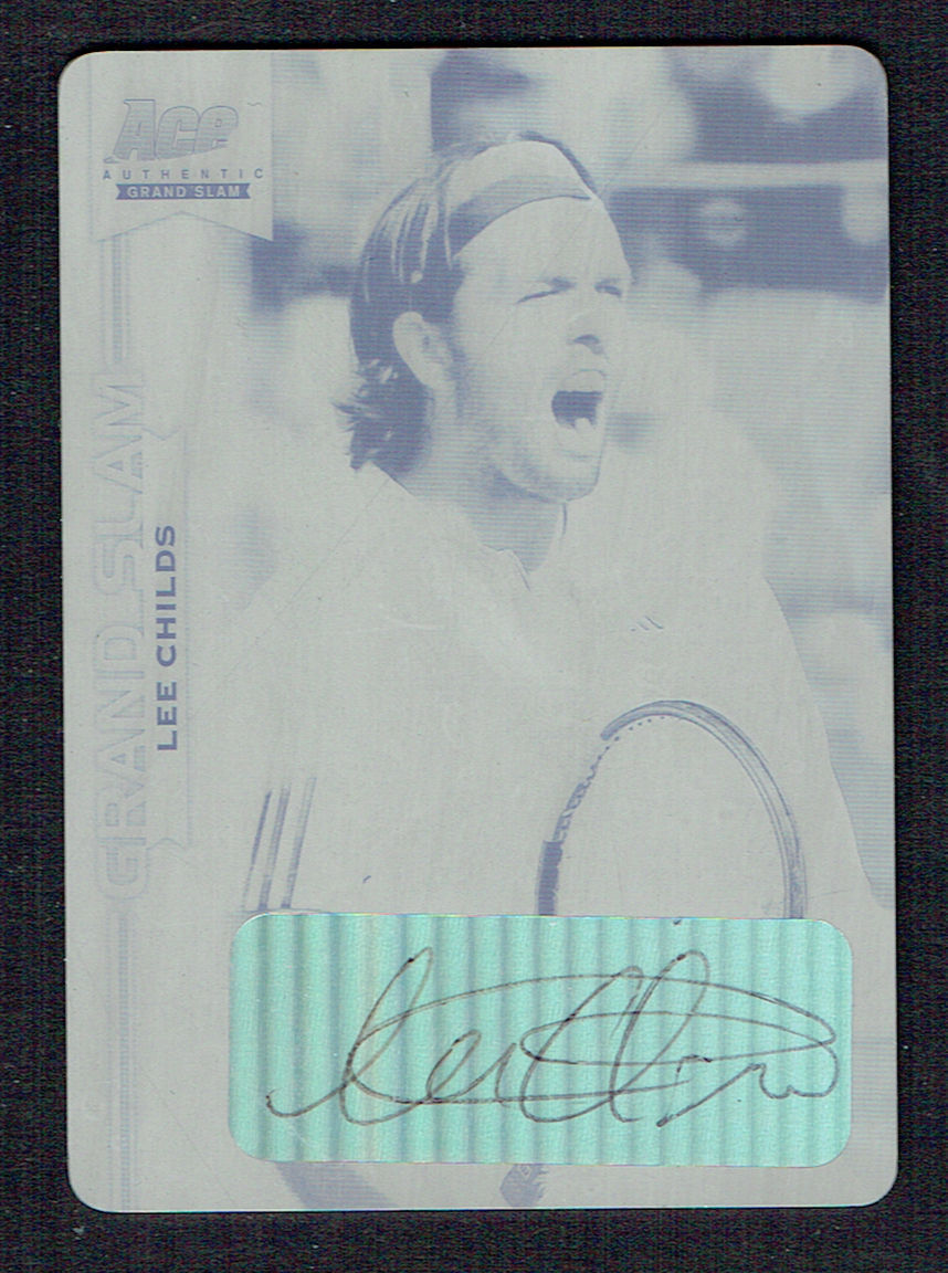 Lee Childs signed autograph 2013 Ace Authentic Grand Slam Tennis Black Plate 1/1