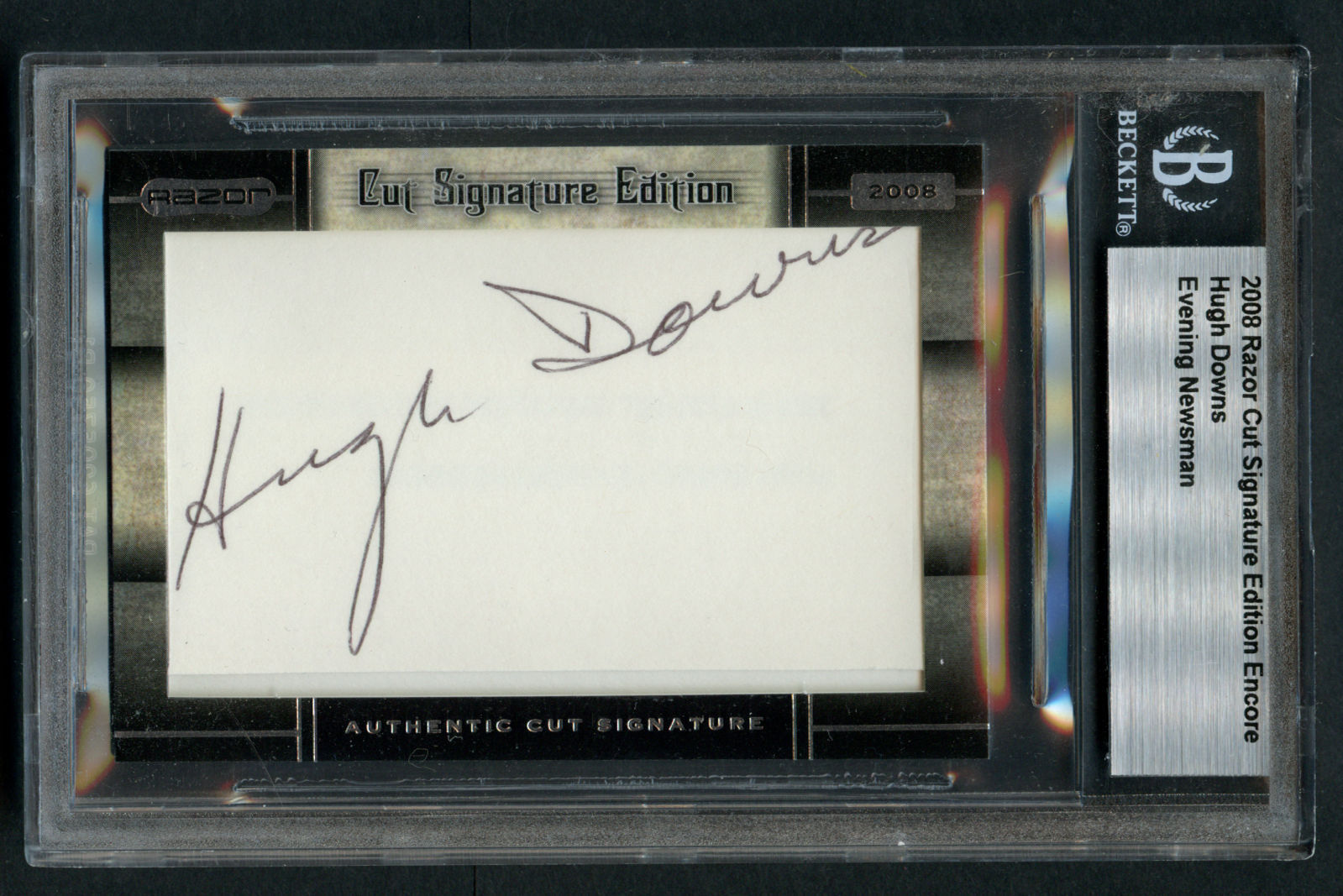 Hugh Downs Evening Newsman signed autograph auto 2008 Razor Cut Signature Encore