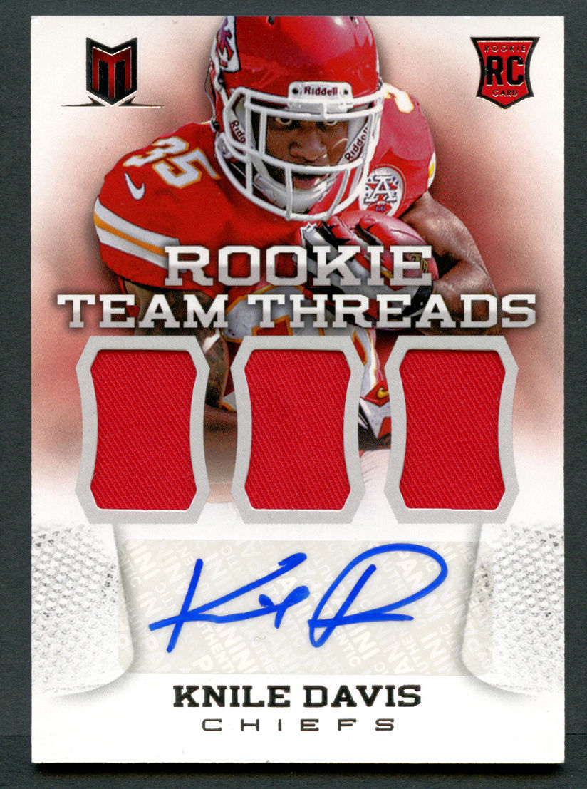 Knile Davis #33 autograph auto 2013 Panini Momentum Rookie Team Threads 43/49