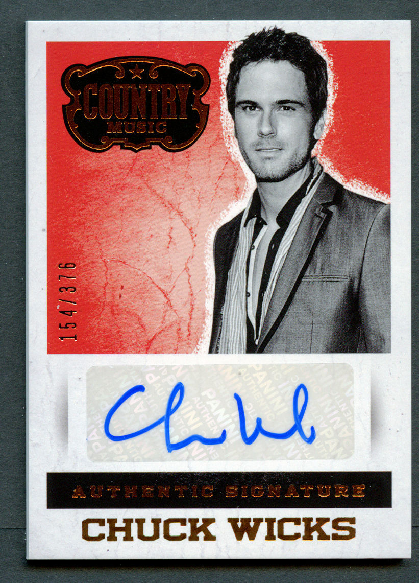 Chuck Wicks #S-CW signed autograph auto 2014 Panini Country Music Card 154/376