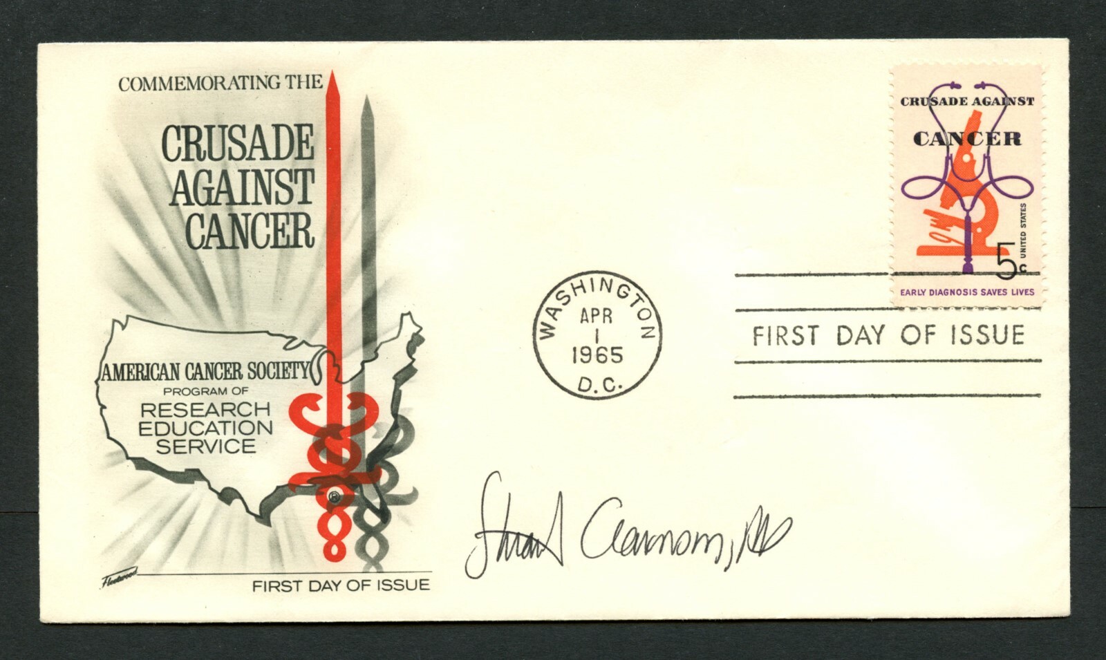 Stuart Alan Aaronson signed autograph First Day Cover Cancer Researcher PC041
