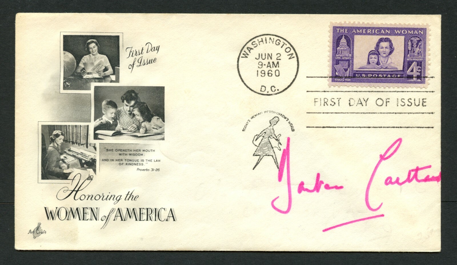 Barbara Cartland (d. 2000) signed autograph First Day Cover English Author PC037