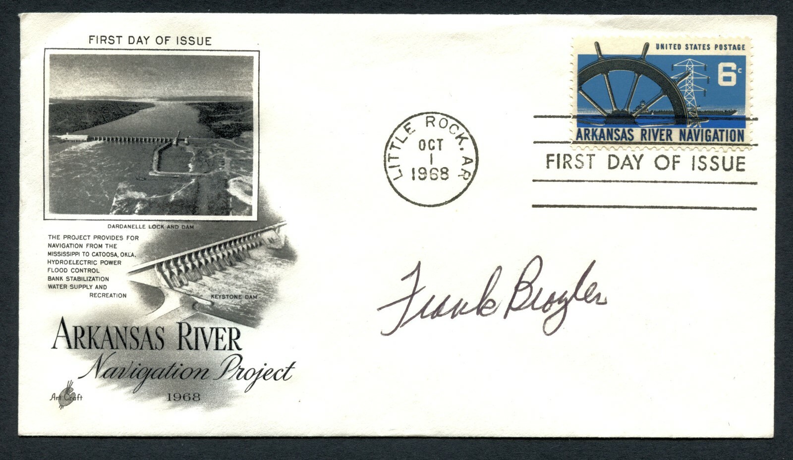 Frank Broyles (d. 2017) signed autograph auto First Day Cover Arkansas AD PC050