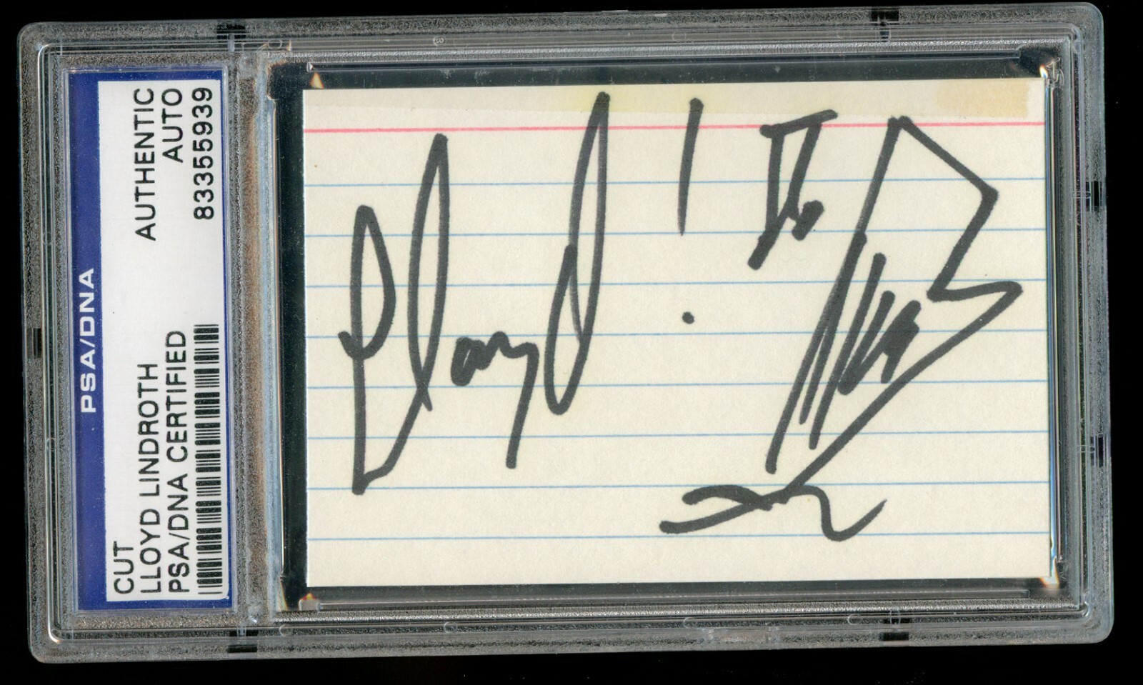 Lloyd Lindroth d. 1994 signed autograph cut The Liberace of the Harp PSA Slabbed