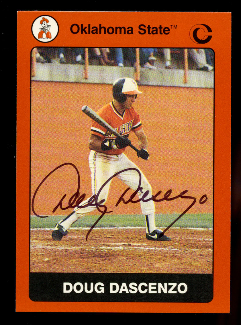 Doug Dascenzo 70 signed autograph 1991 Oklahoma State Collegiate Collection Card