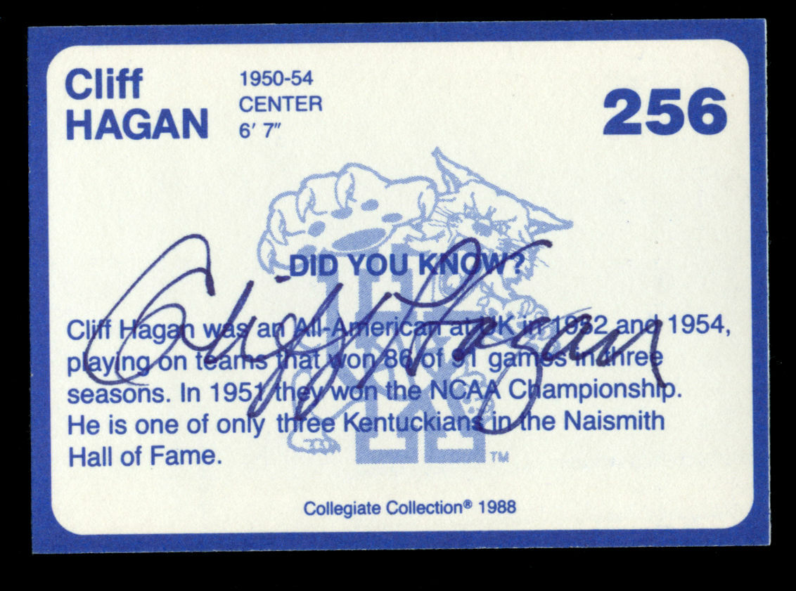 Cliff Hagan #256 signed autograph auto 1988 Kentucky's Finest Collegiate Card