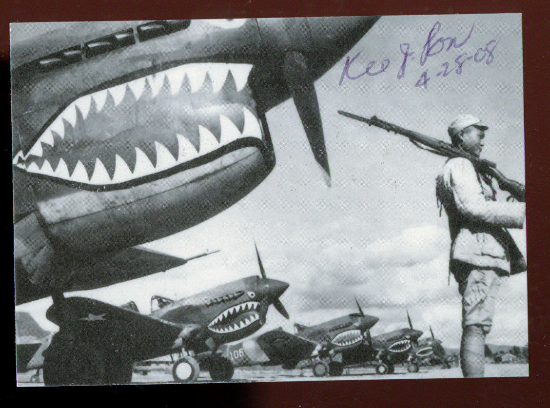 Kee Jueng Pon (d. 2011) signed autograph Flying Tiger Pacific Theatre WWII Card