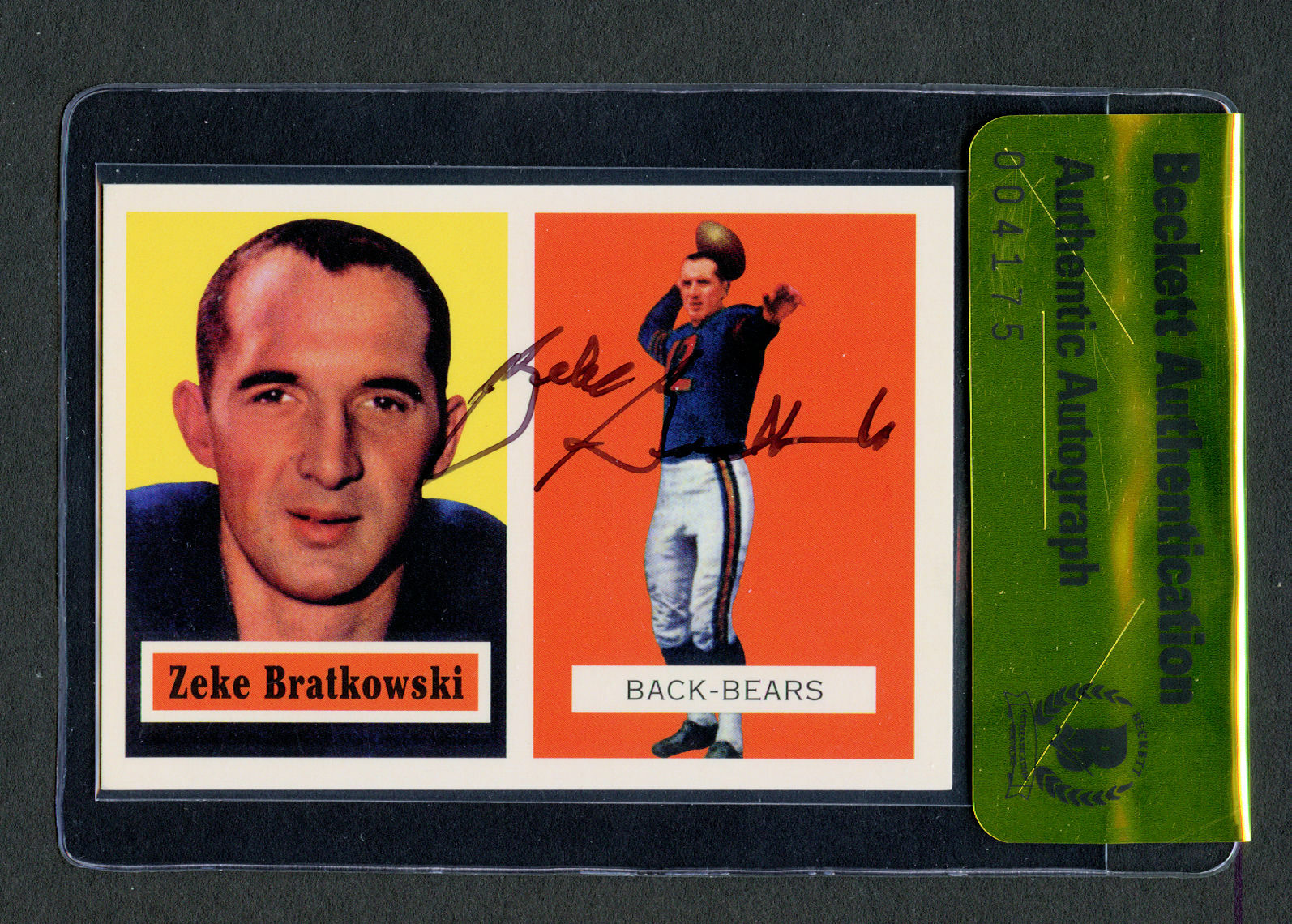 Zeke Bratkowski #140 signed autograph Topps Archives Ultimate 1957 Series BAS