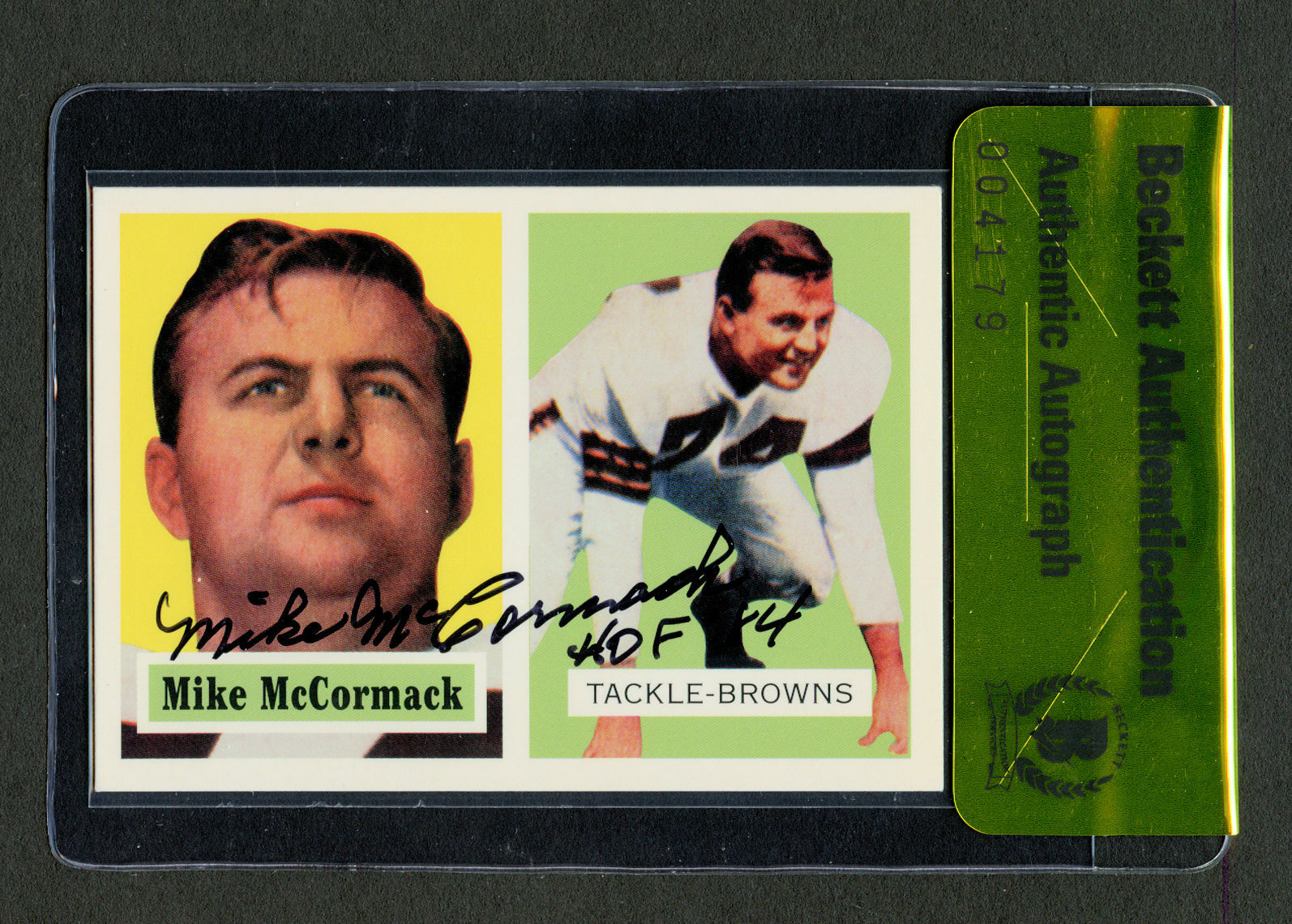 Mike McCormack #3 signed autograph Topps Archives The Ultimate 1957 Series BAS