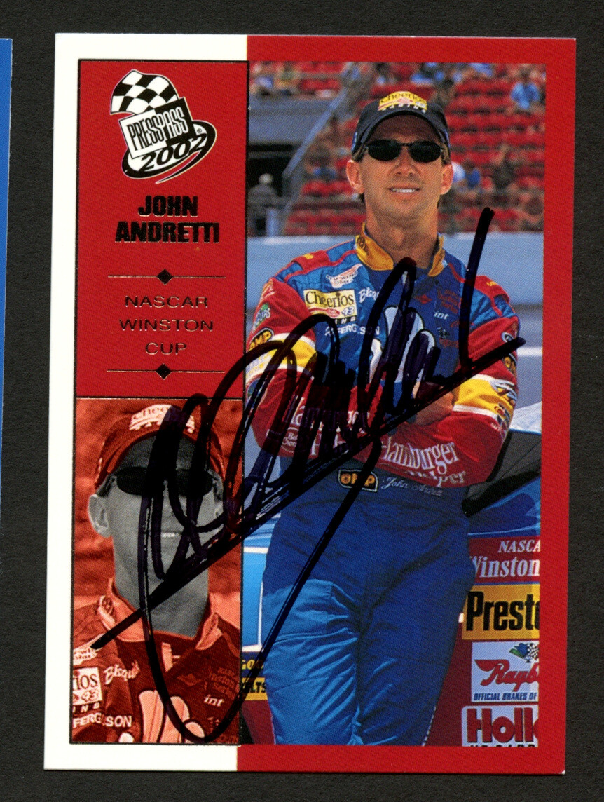 John Andretti #1 signed autograph auto 2002 Press Pass NASCAR Trading Card