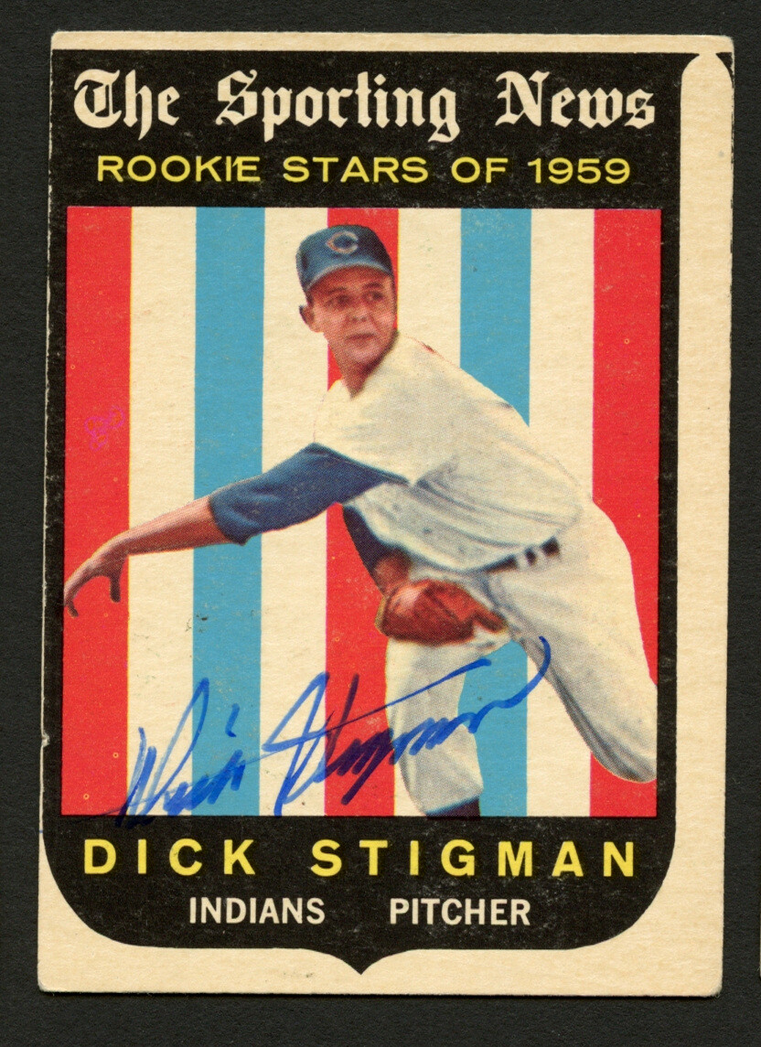 Dick Stigman #142 signed autograph auto 1959 Topps Baseball Trading Card