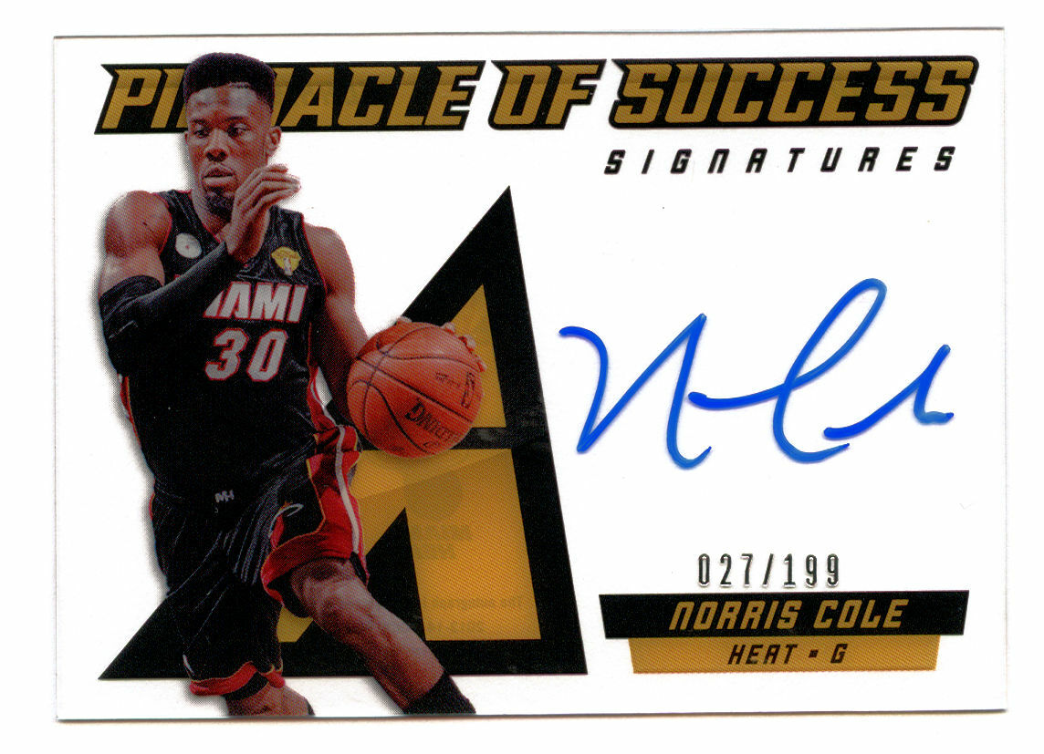 Norris Cole #30 signed autograph auto 2013-14 Panini Pinnacle of Success 27/199