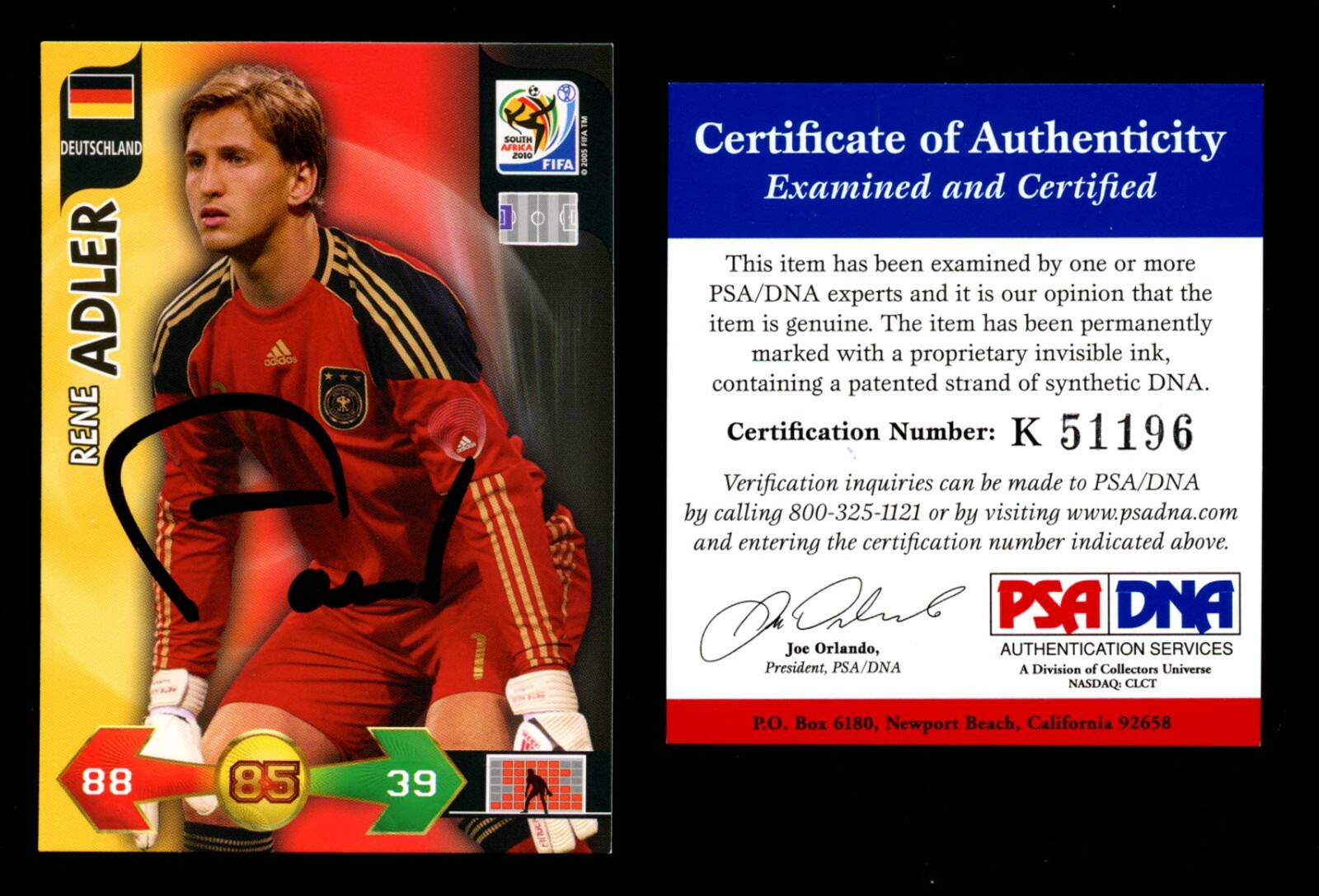 Rene Adler signed autograph 2010 FIFA World Cup Panini Soccer Card PSA Cert