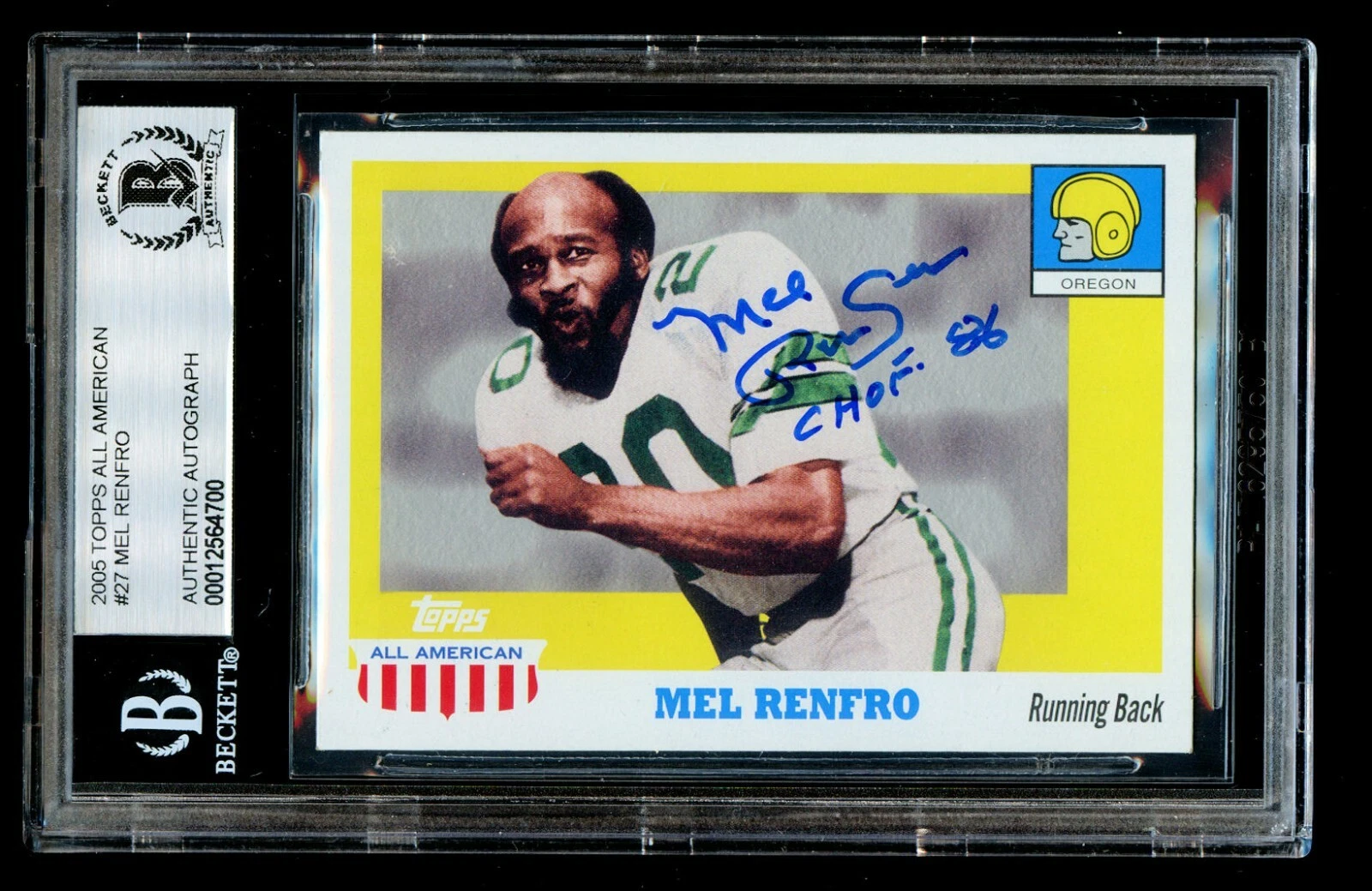 Mel Renfro #27 signed autograph 2005 Topps All American Football Card BAS