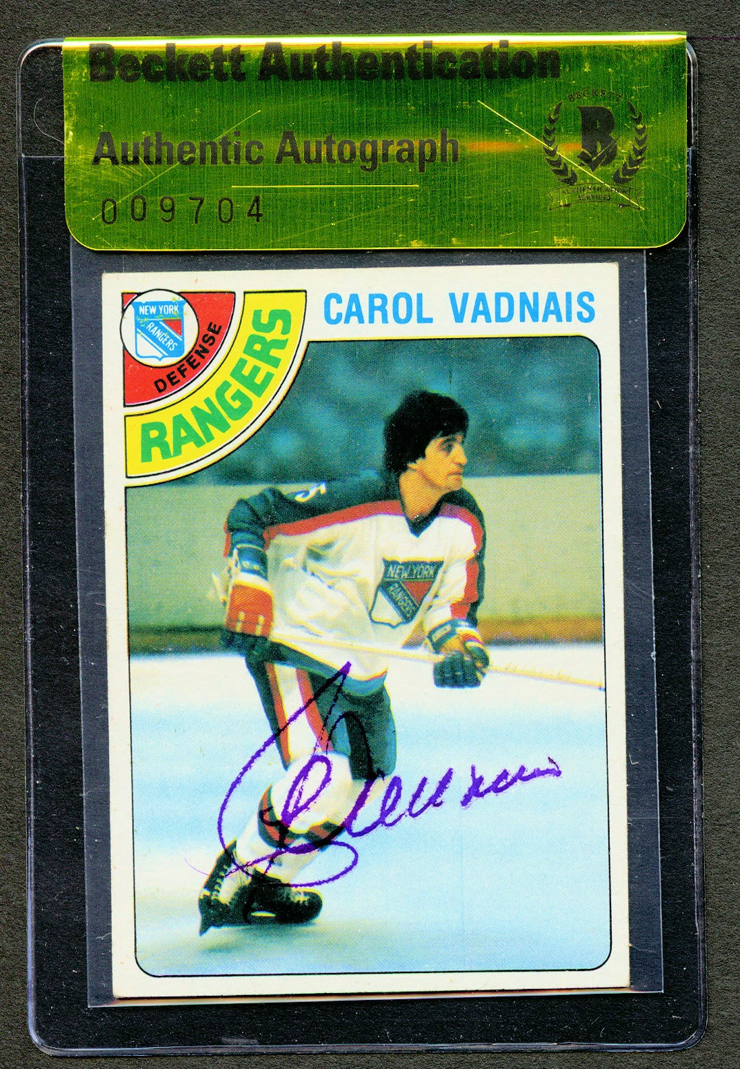 Carol Vadnais (d2014) #85 signed autograph auto 1978-79 Topps Hockey Card BAS