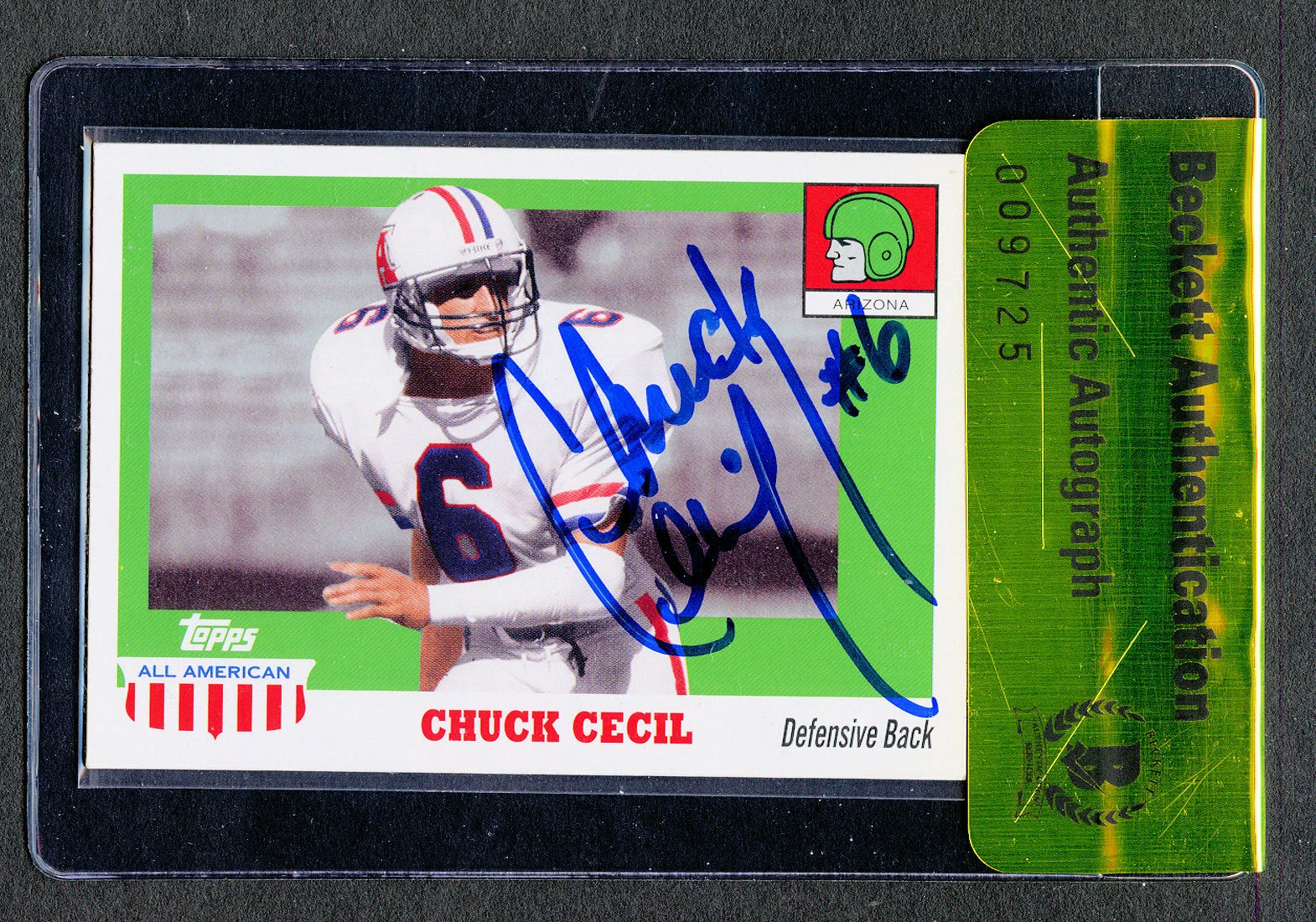 Chuck Cecil #72 signed autograph auto 2005 Topps All American Arizona Card BAS