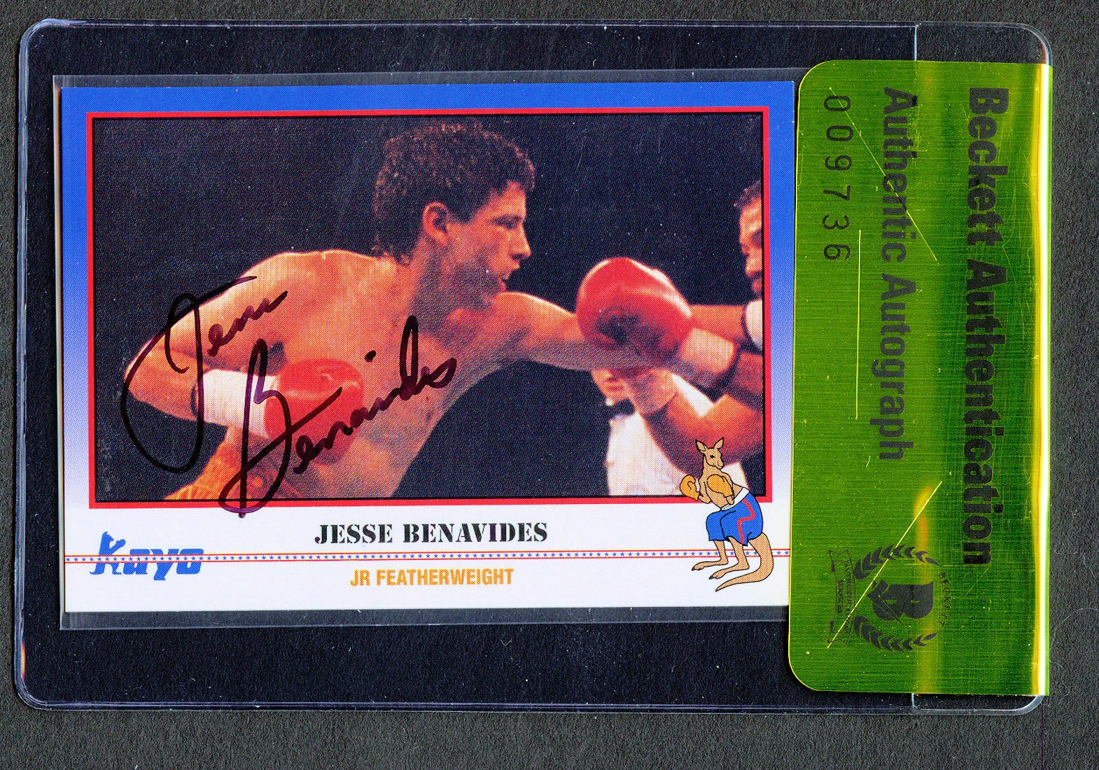 Jesse Benavides 106 signed autograph 1991 Kayo Boxing Beckett Authentication BAS