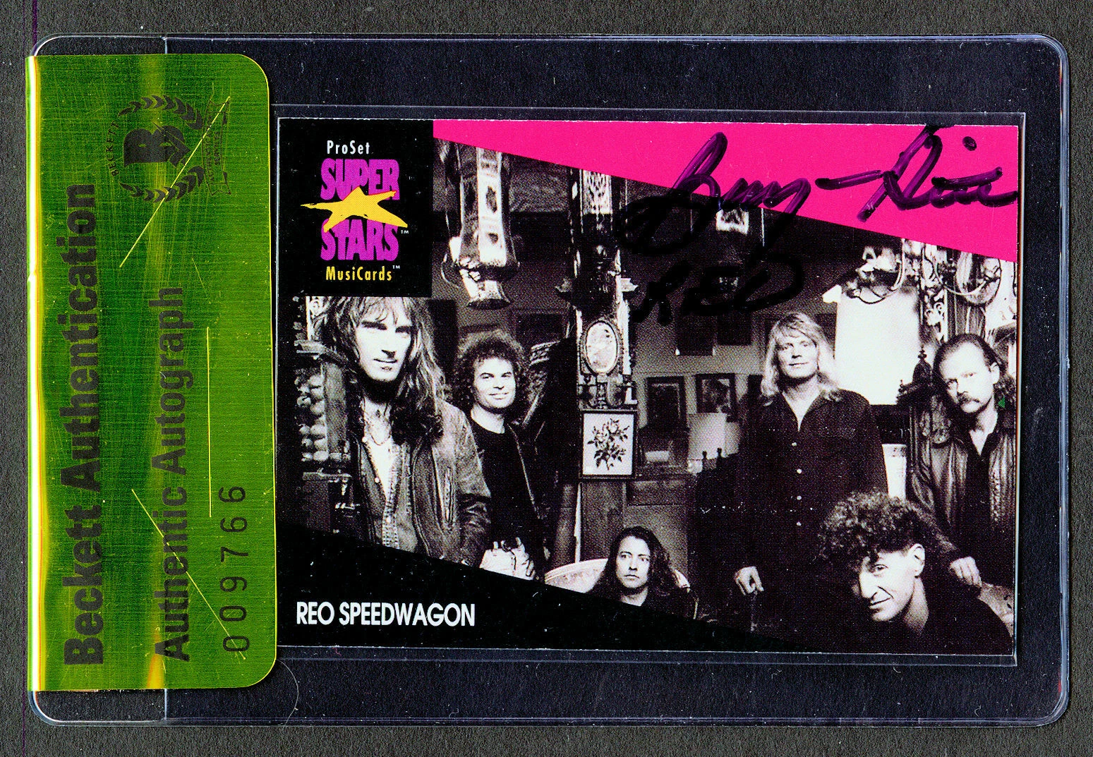 Bryan Hitt #225 signed autograph Pro Set Super Stars MusiCard REO Speedwagon BAS