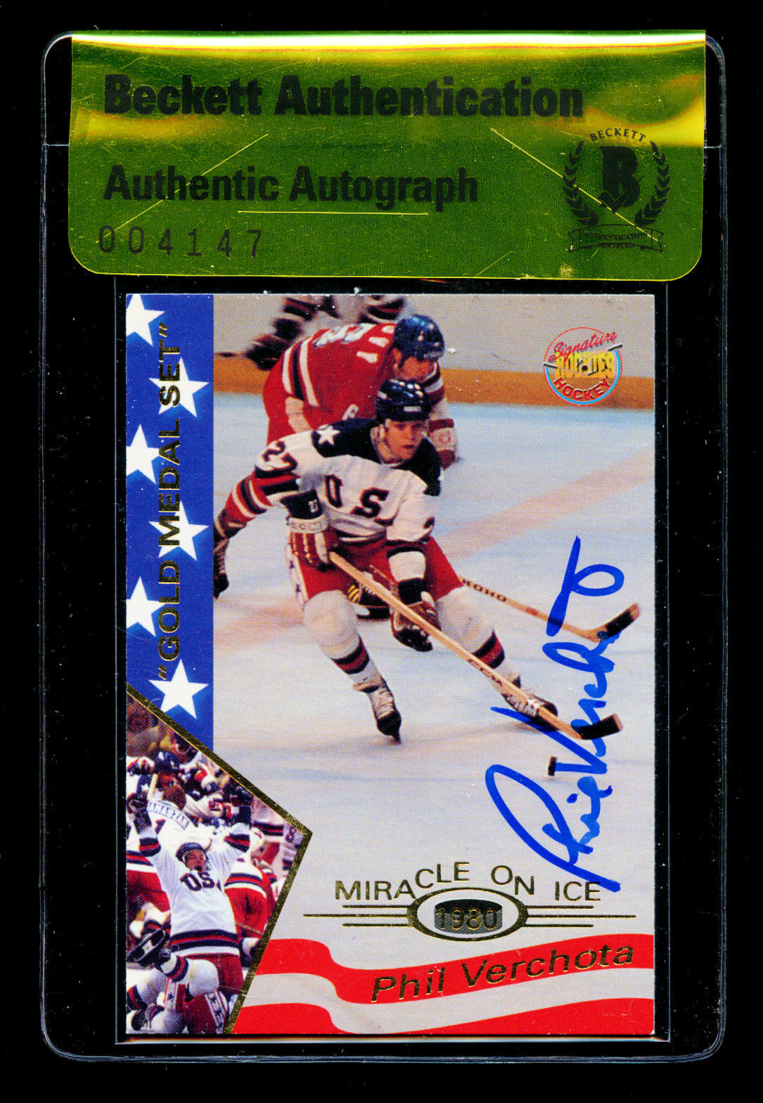 Phil Verchota #37 signed autograph Miracle on Ice 1980 Olympic Hockey Team BAS