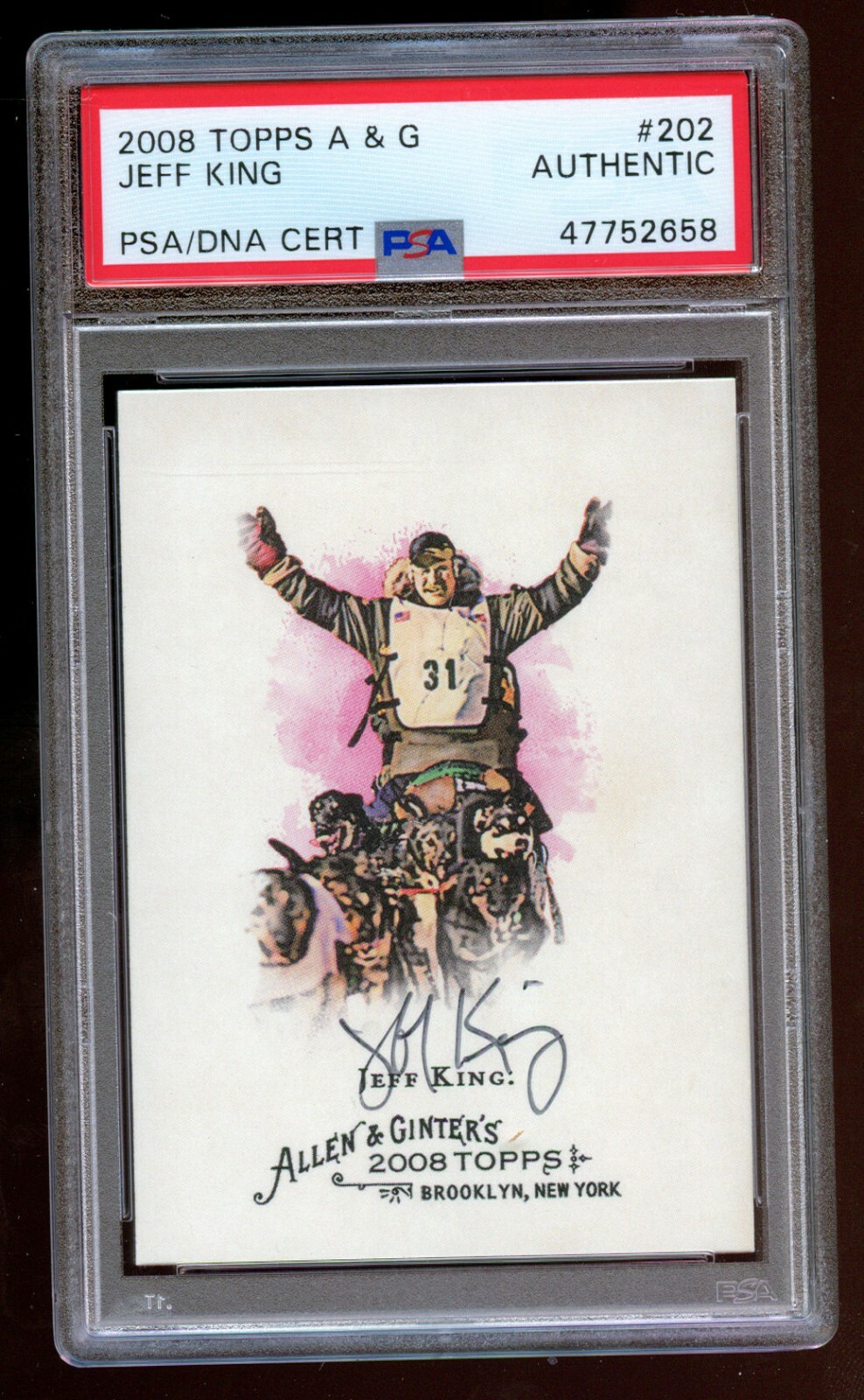 Jeff King #202 signed autograph auto 2008 Topps Allen & Ginter Card PSA Slabbed