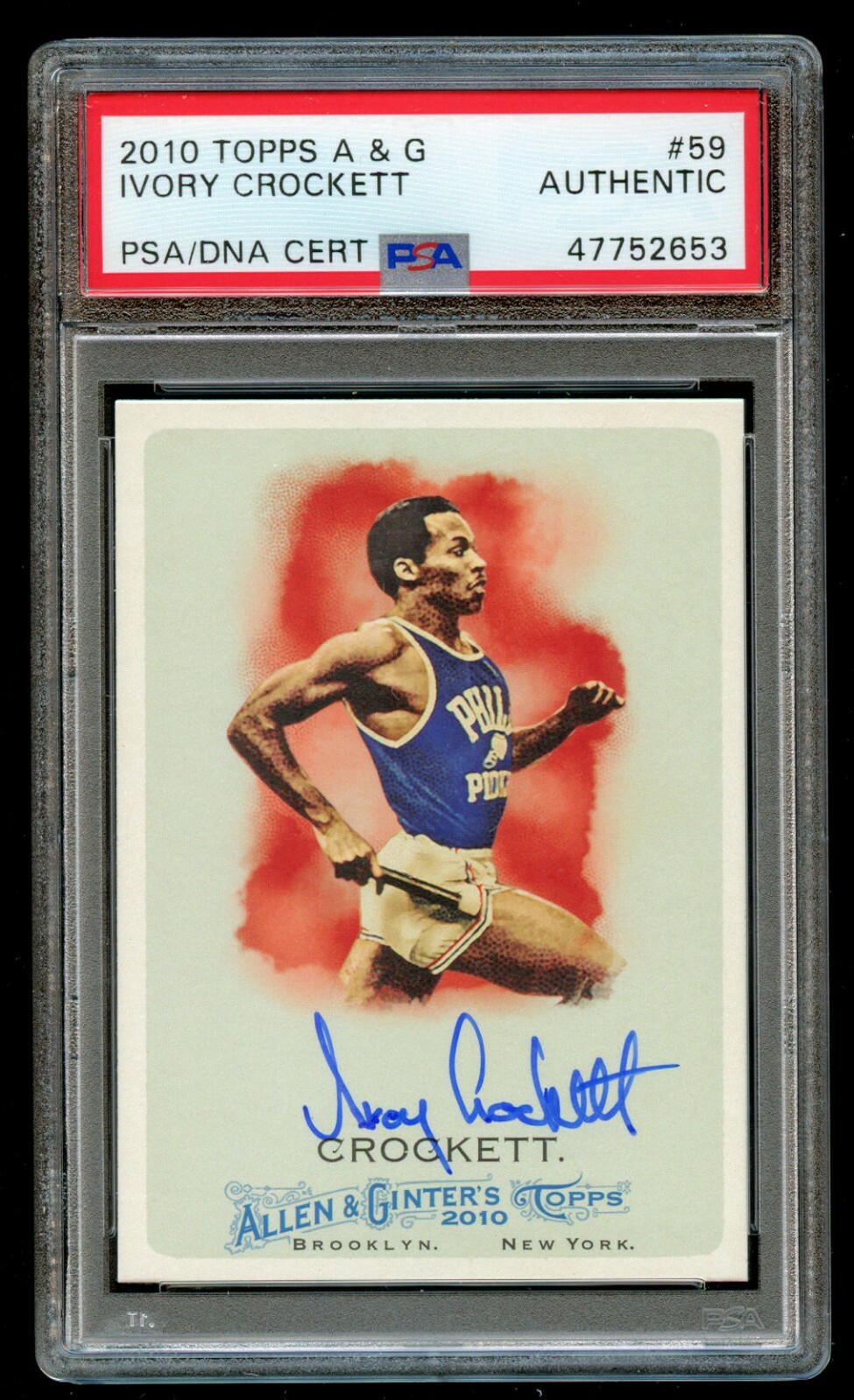 Ivory Crockett #59 signed autograph auto 2010 Topps Allen & Ginter Card PSA Slab