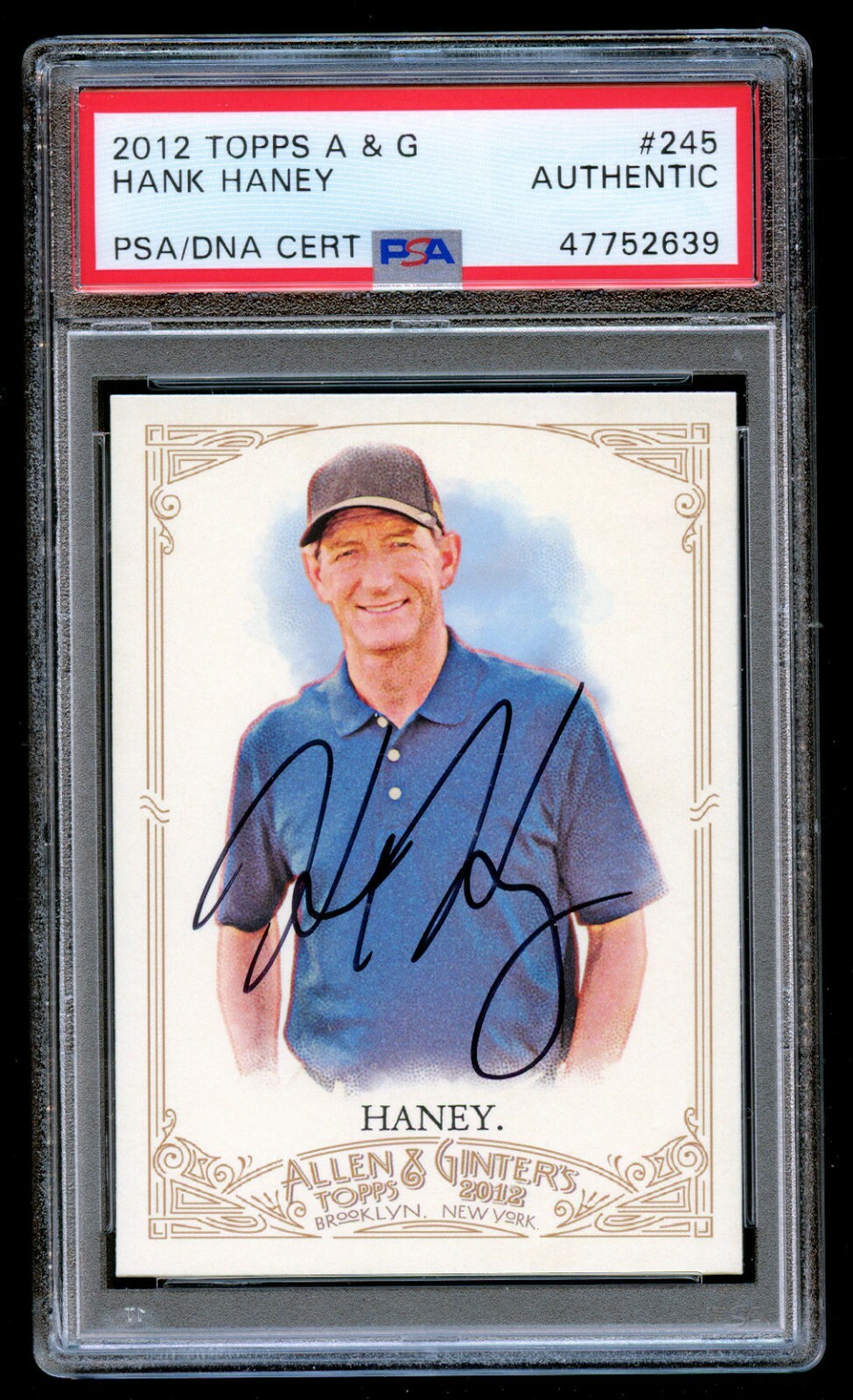 Hank Haney #245 signed autograph auto 2012 Topps Allen & Ginter Card PSA Slabbed