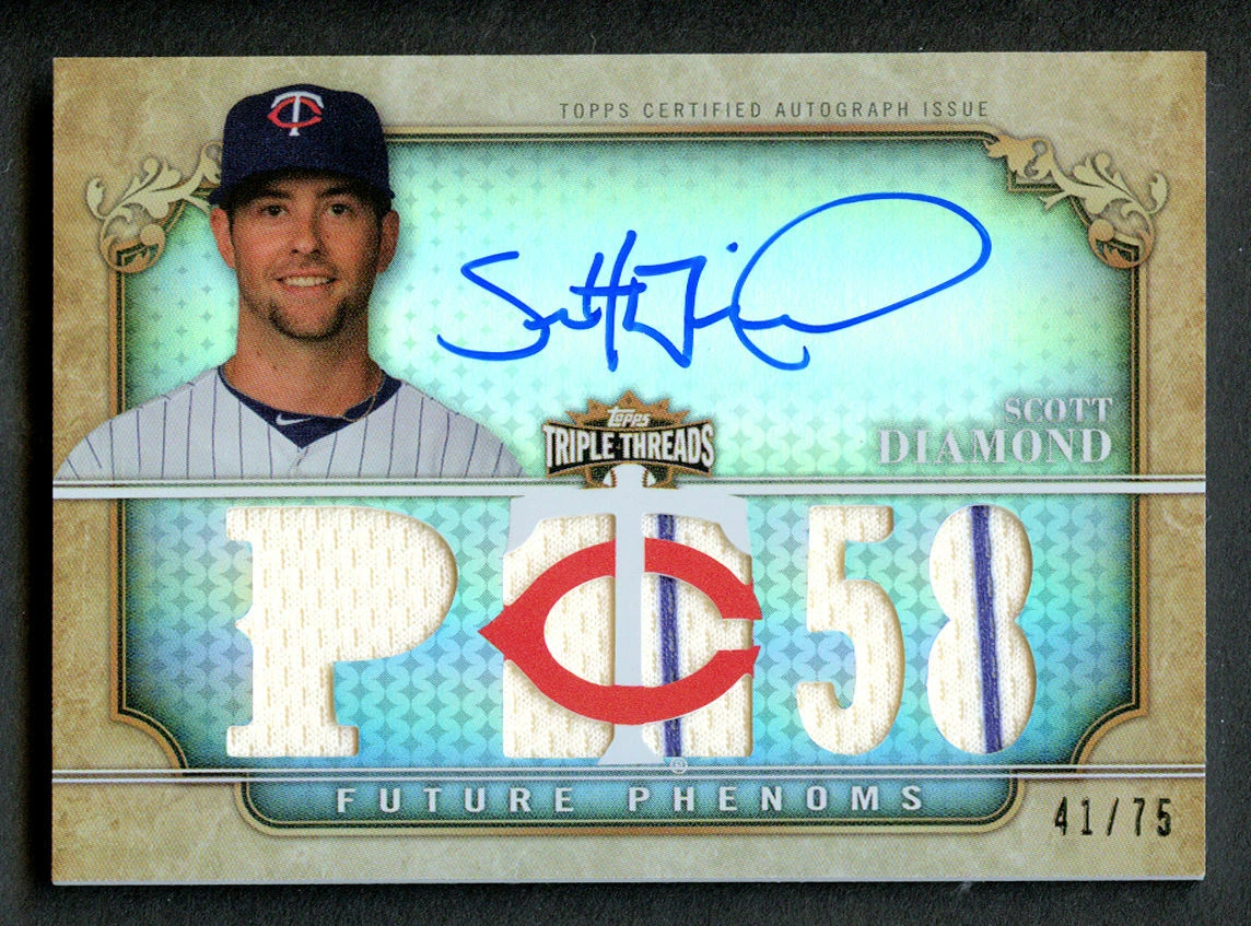 Scott Diamond #145 signed autograph auto 2013 Topps Triple Threads Twins 41/75