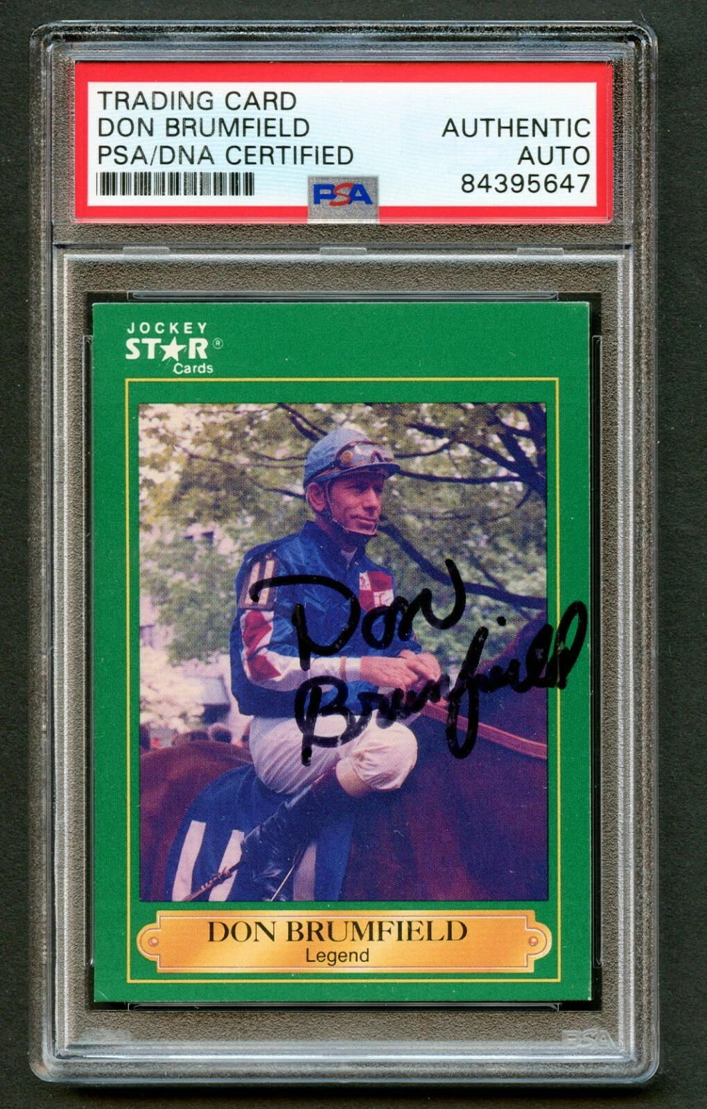 Don Brumfield #14 signed autograph auto 1991 Horse Jockey Star Card PSA Slabbed