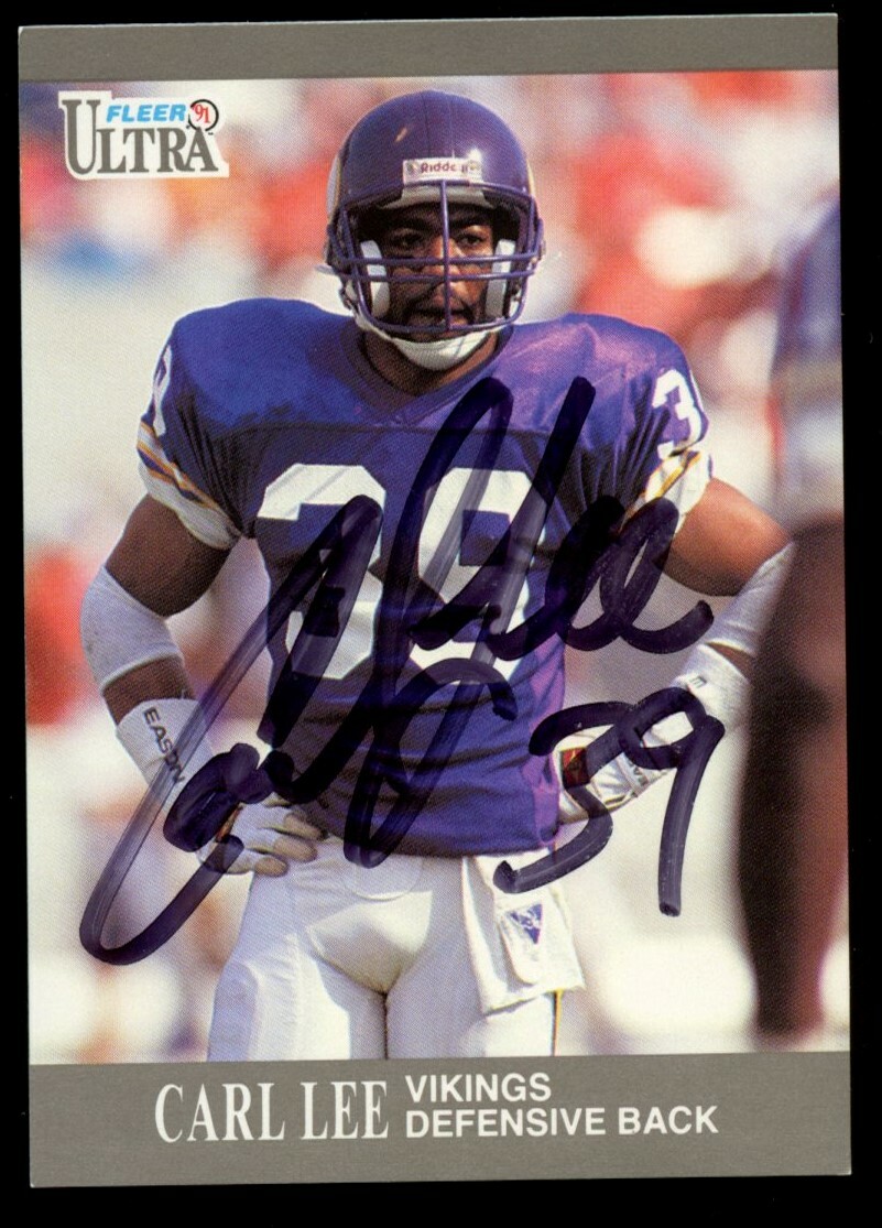 Carl Lee #U-50 signed autograph auto 1991 Fleer Ultra Football Trading Card