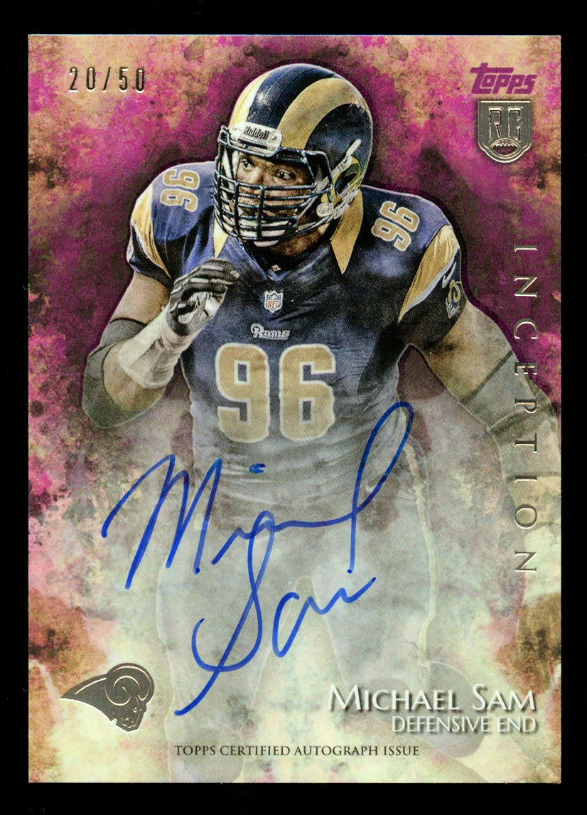 Michael Sam #54 signed autograph auto 2014 Topps Inception Rookie 20/50