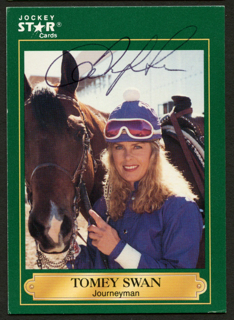 Tomey Swan #193 signed autograph auto 1991 Horse Jockey Star Trading Card
