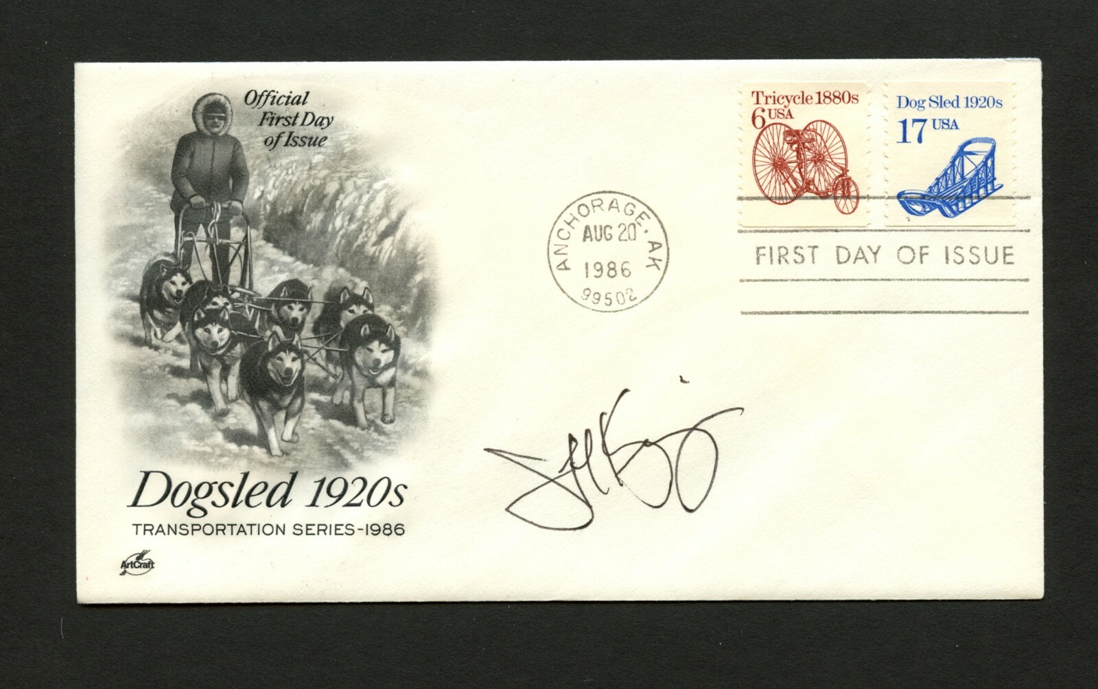 Jeff King signed autograph auto FDC postal cover American Sled Dog Racer PC187