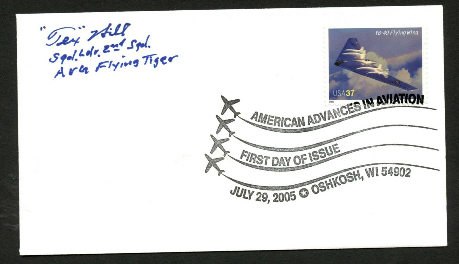 David Tex Hill d.2007 signed autograph FDC cover American Fighter Pilot PC158