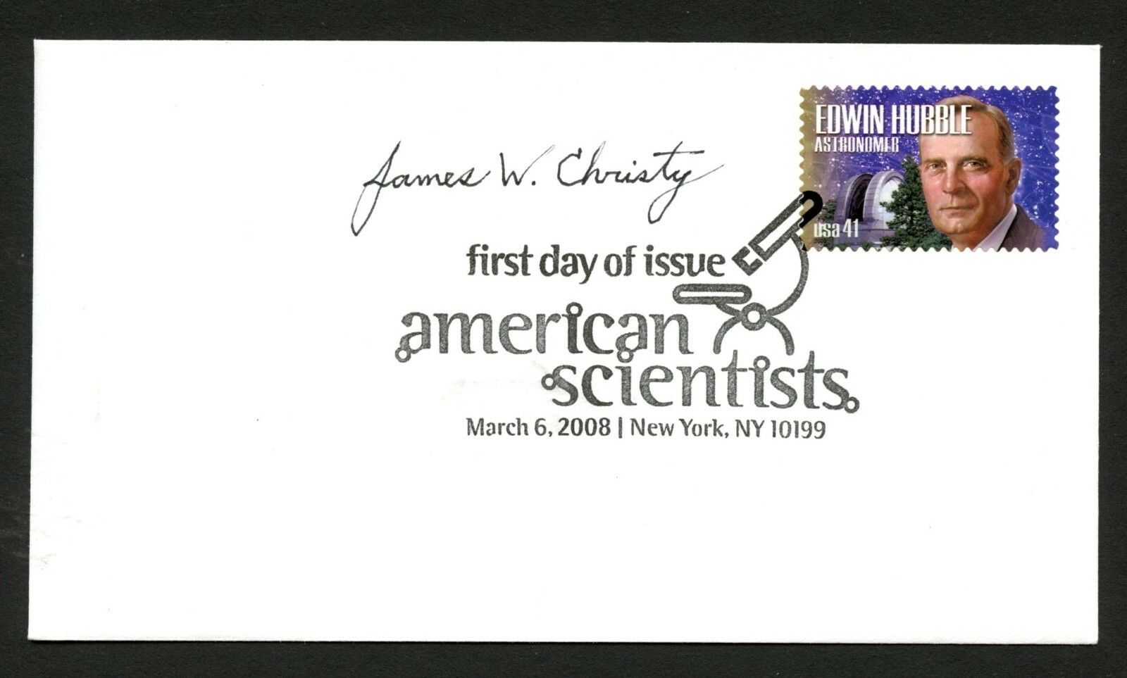 James W. Christy signed autograph auto FDC cover American Astronomer PC097