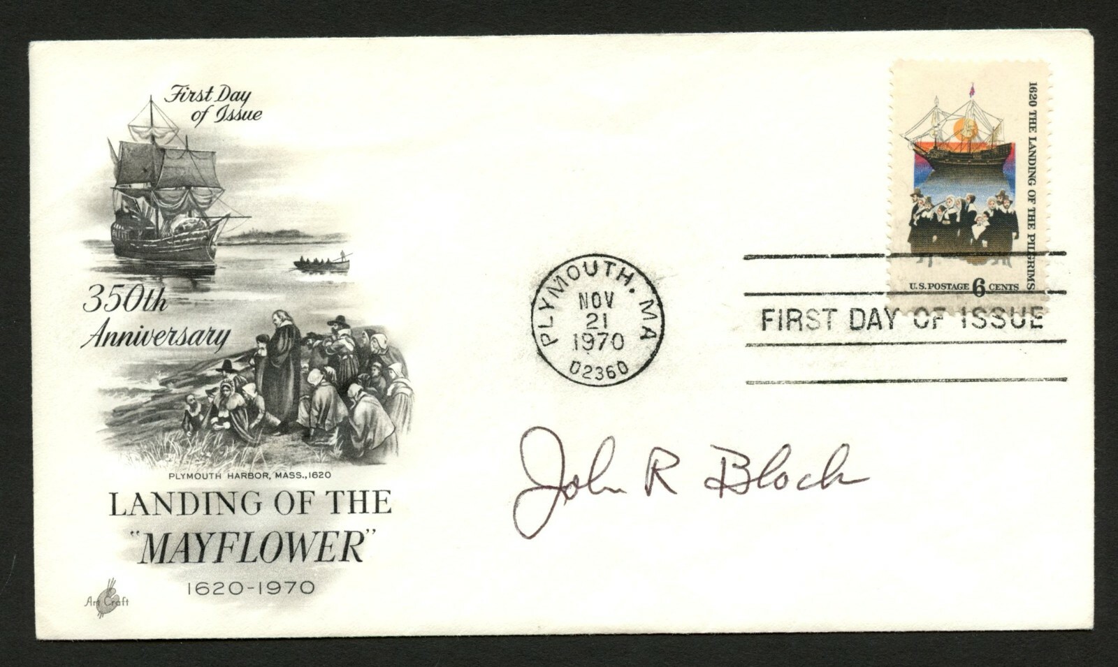 John R. Block signed autograph auto FDC cover Secretary of Agriculture PC068