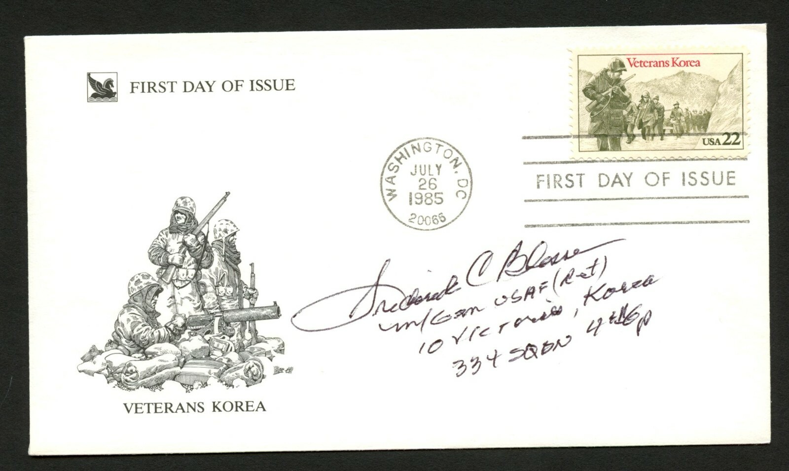 Frederick C. Blesse d.2012 signed autograph FDC cover US Air Force general PC080