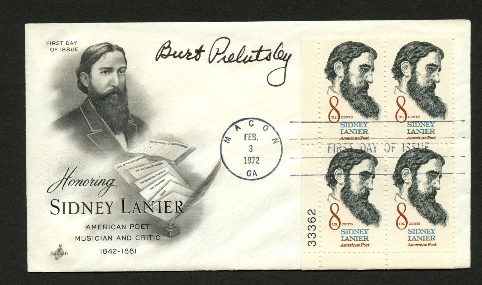 Burt Prelutsky signed autograph auto FDC cover American Songwriter PC258