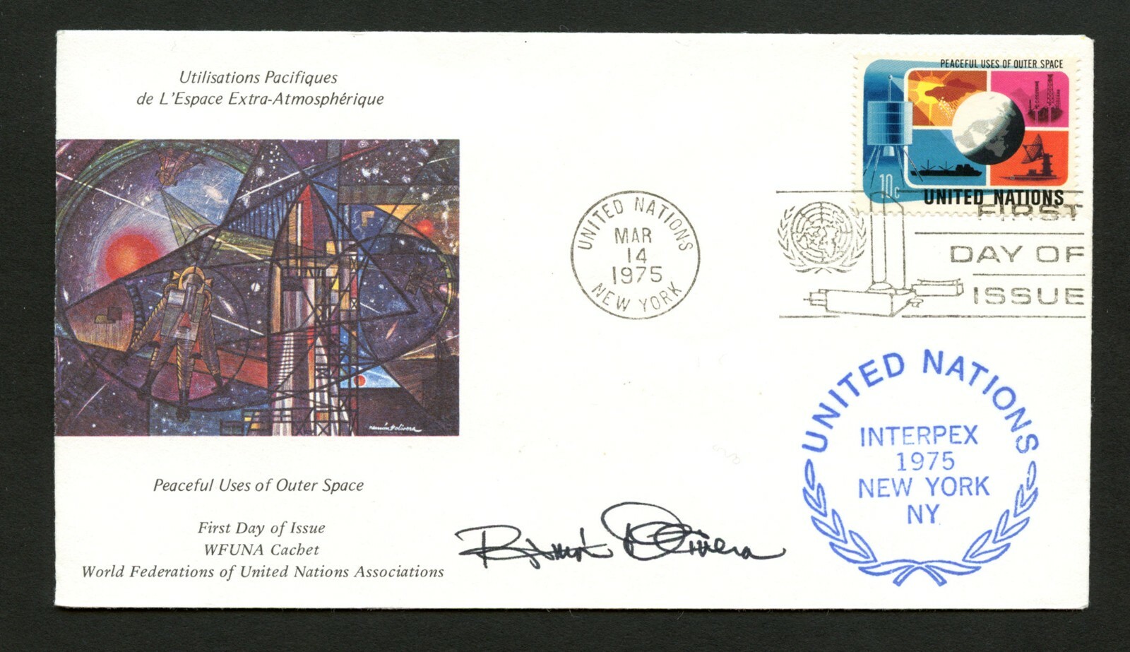 Ramon De Oliveira signed autograph auto FDC cover Artist Puerto Rico PC231