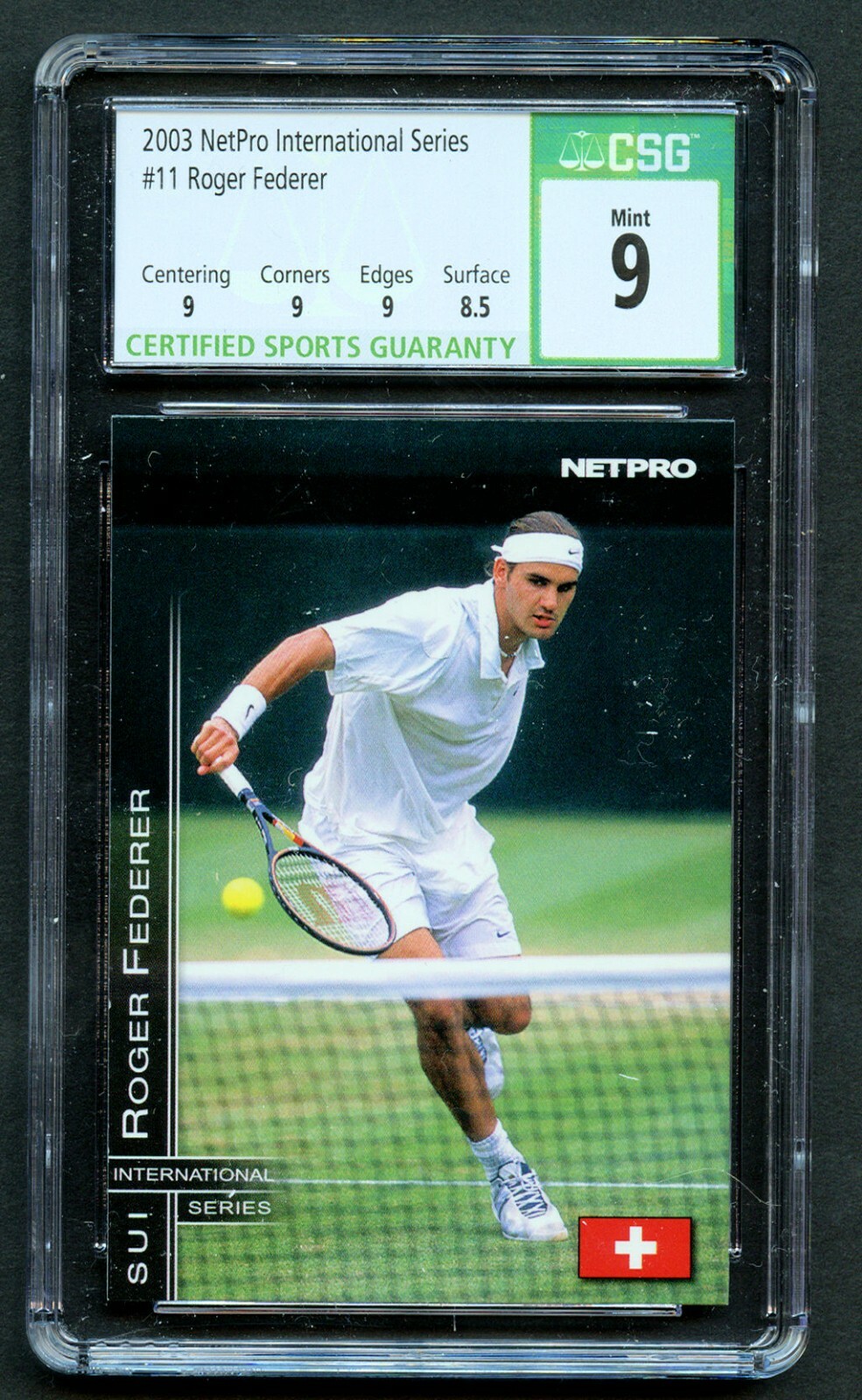 Roger Federer 2003 NetPro International Series #11 CSG Quad Graded 9 MINT