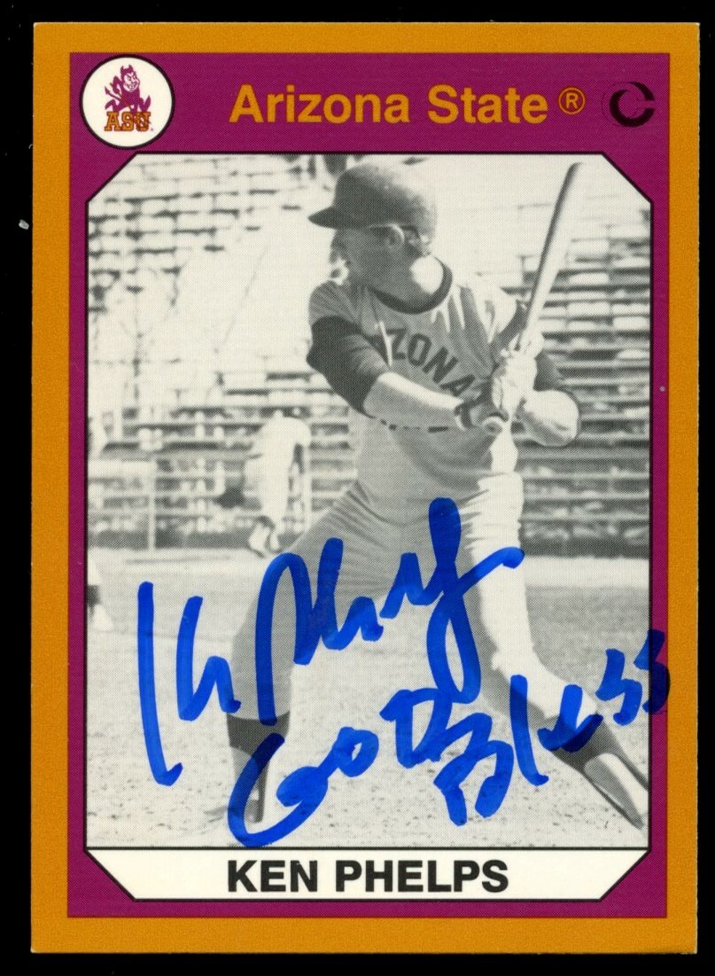 Ken Phelps #163 signed autograph 1990 Arizona State Collegiate Collection Card