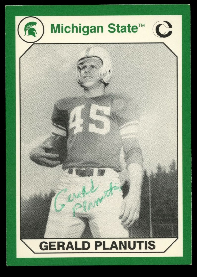 Gerald Planutis #35 signed autograph 1990 Michigan State Collegiate Collection