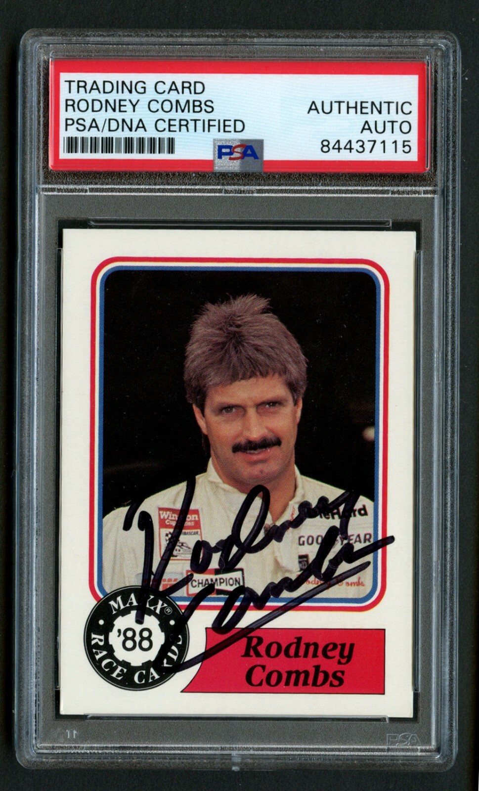 Rodney Combs #6 signed autograph auto 1988 MAXX Charlotte Racing Card PSA Slab