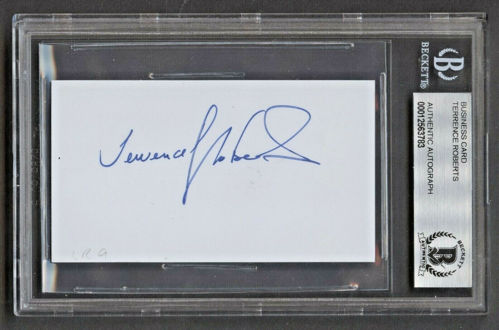 Terrence Roberts signed autograph auto Business Card Little Rock Nine BAS Slab