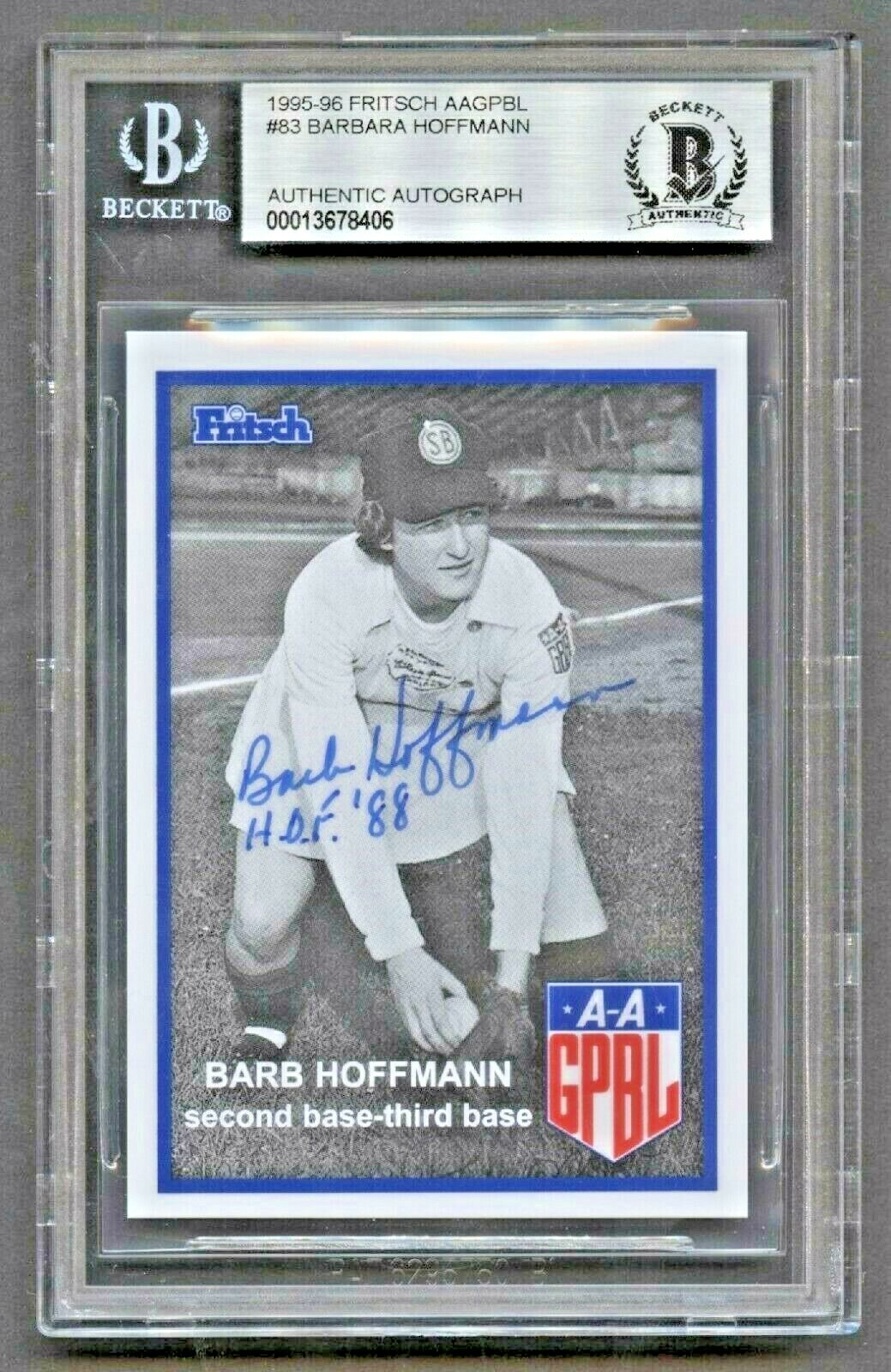 Barbara Hoffmann #83 signed autograph auto 1995-96 FRITSCH AAGPBL BAS Slabbed