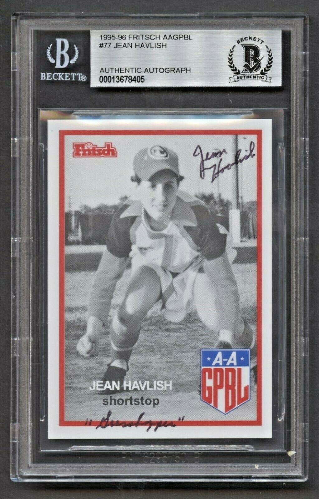 Jean Havlish #77 signed autograph auto 1995-96 FRITSCH AAGPBL BAS Slabbed