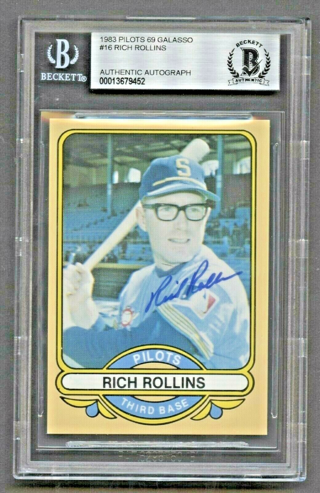 Rich Rollins #16 signed autograph auto 1983 Galasso Card 1969 Pilots BAS Slabbed