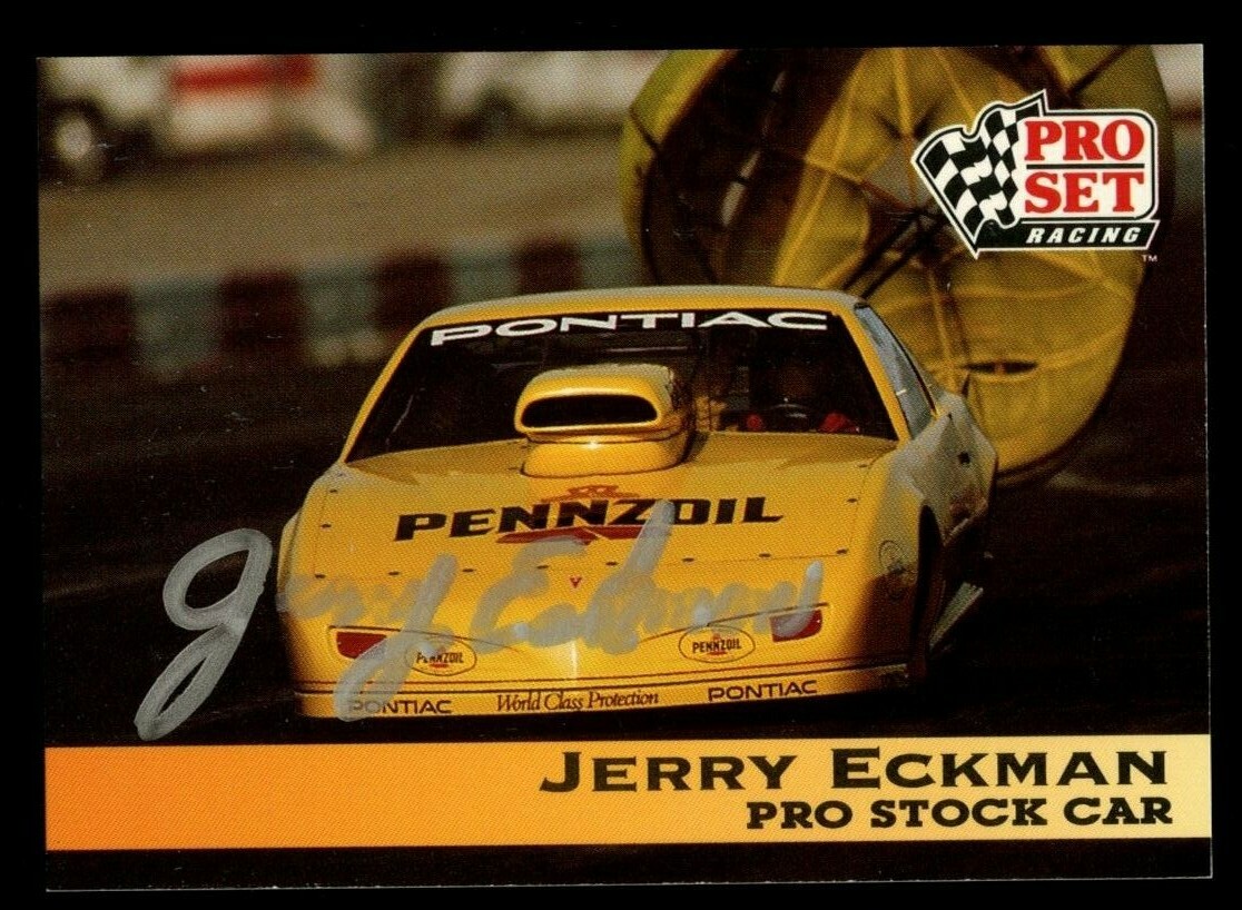 Jerry Eckman #142 signed autograph auto 1992 Pro Set NHRA Trading Card