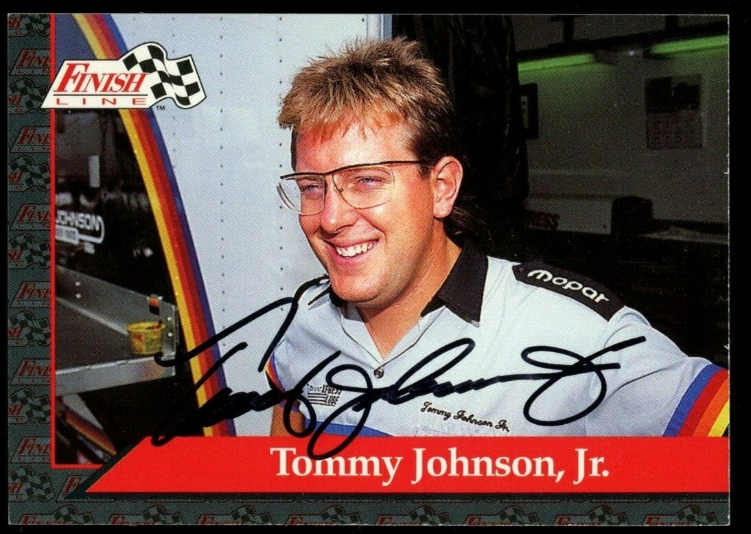 Tommy Johnson Jr. #25 signed autograph auto 1993 Finish Line NHRA Trading Card