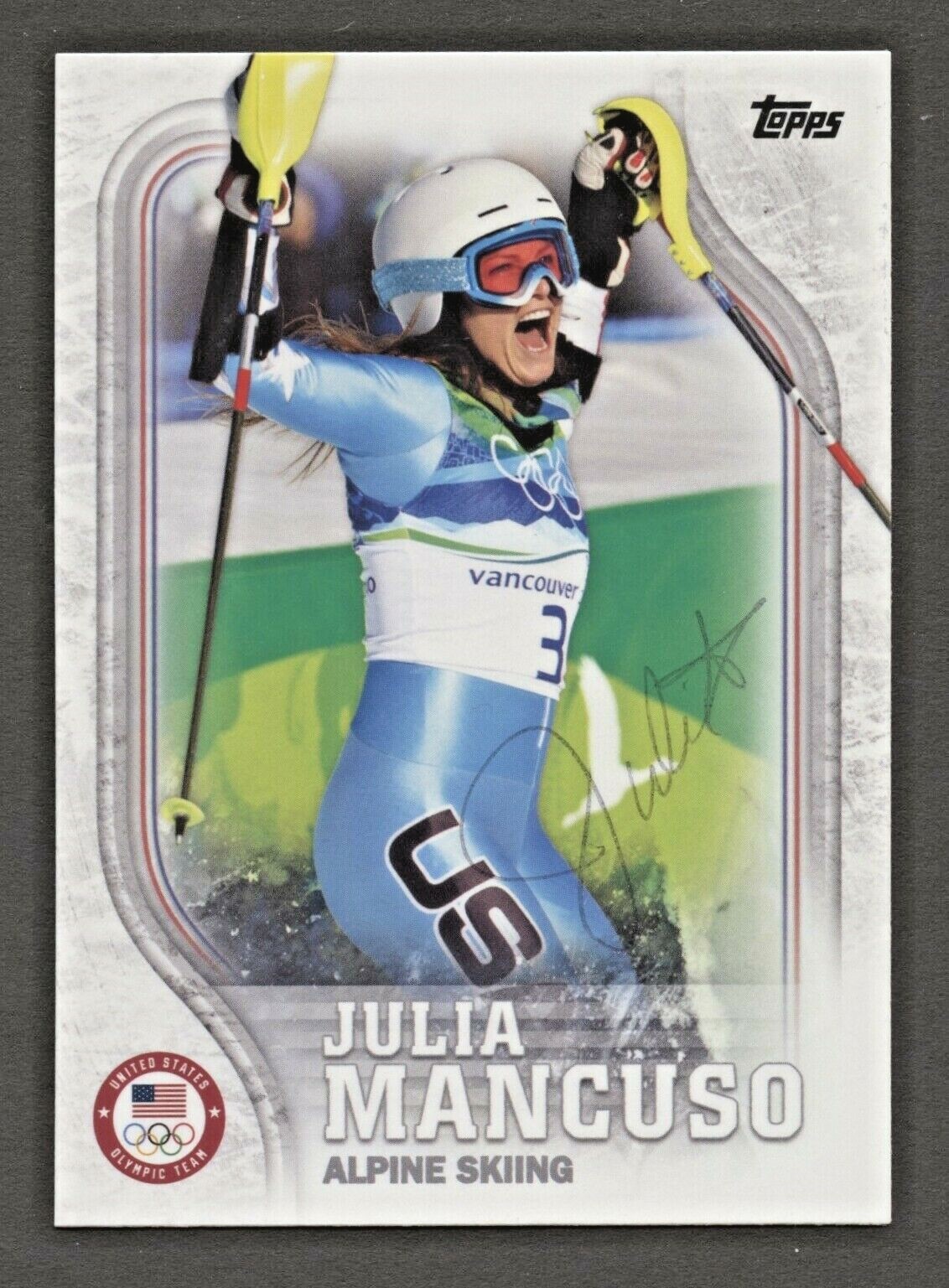 Julia Mancuso #USA-3 signed autograph auto 2018 Topps U.S. Winter Olympic Card